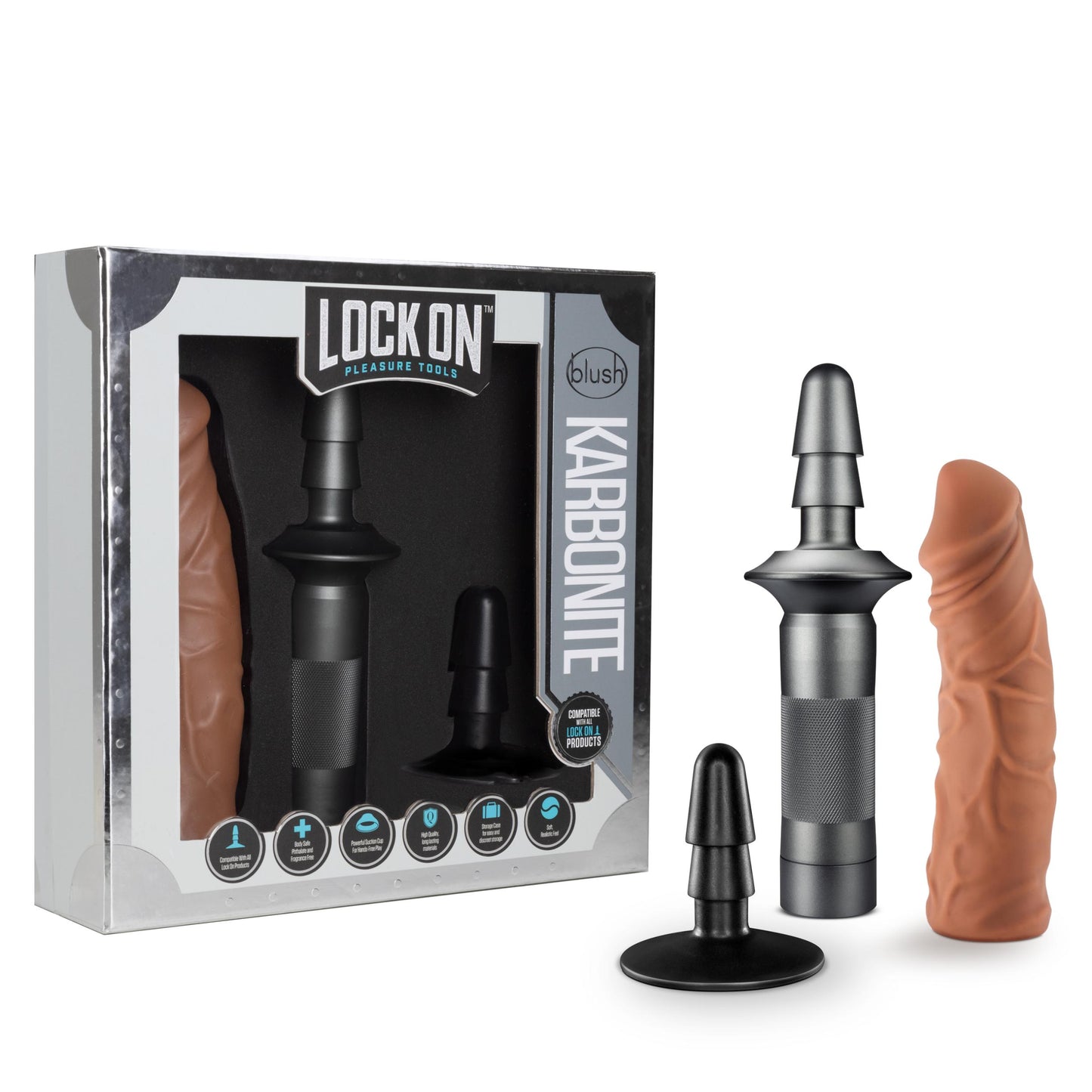 Lock on - Karbonite- Mocha BL-31277 819835027751 from EdgingWarehouse.com where we sell the best male sex toys and fleshlight type strokers for masturbation, edging and gooning and other men's health and sexual wellness items.