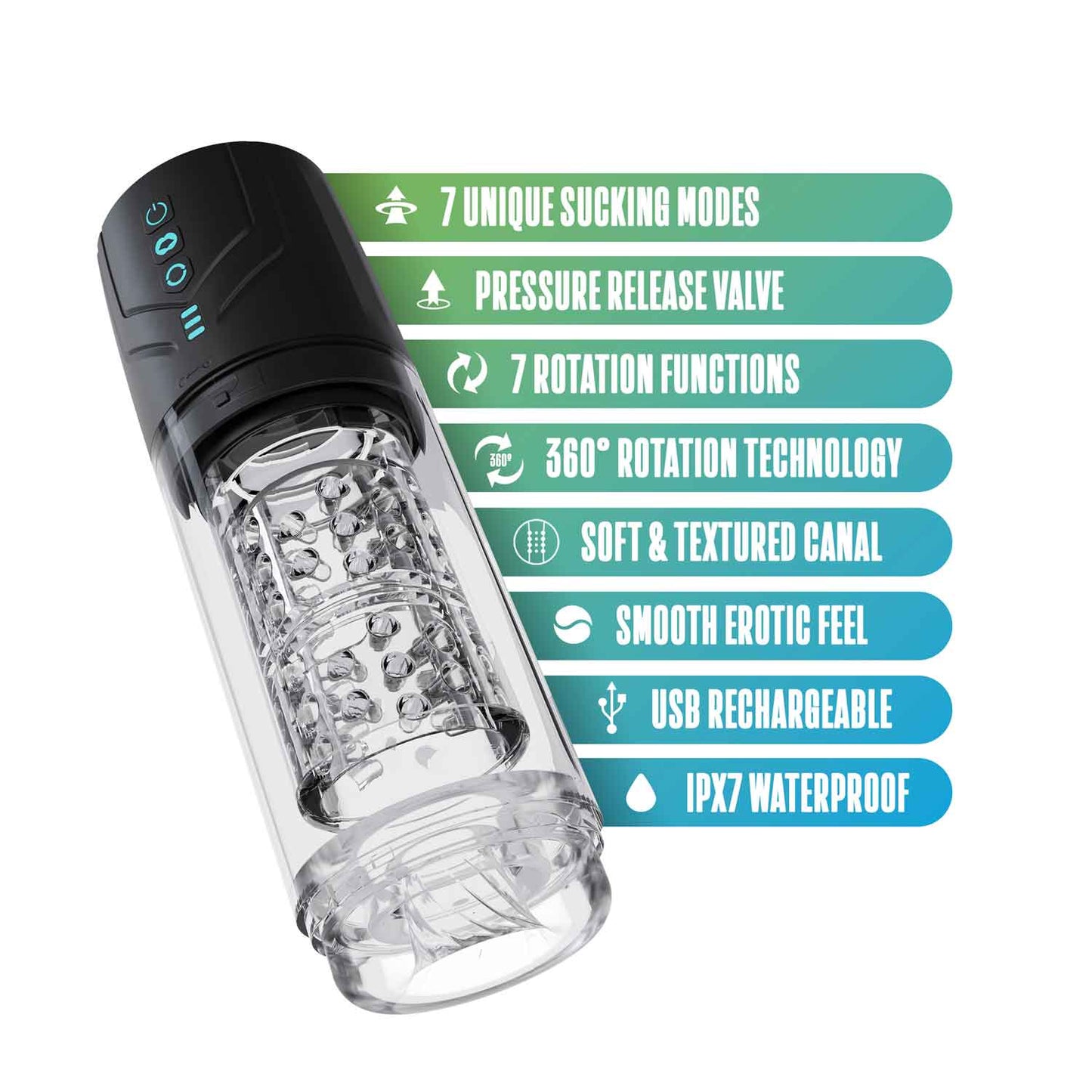 M for Men - Whirlwind Pro - Black BL-87605 810138370476 from EdgingWarehouse.com where we sell the best male sex toys and fleshlight type strokers for masturbation, edging and gooning and other men's health and sexual wellness items.