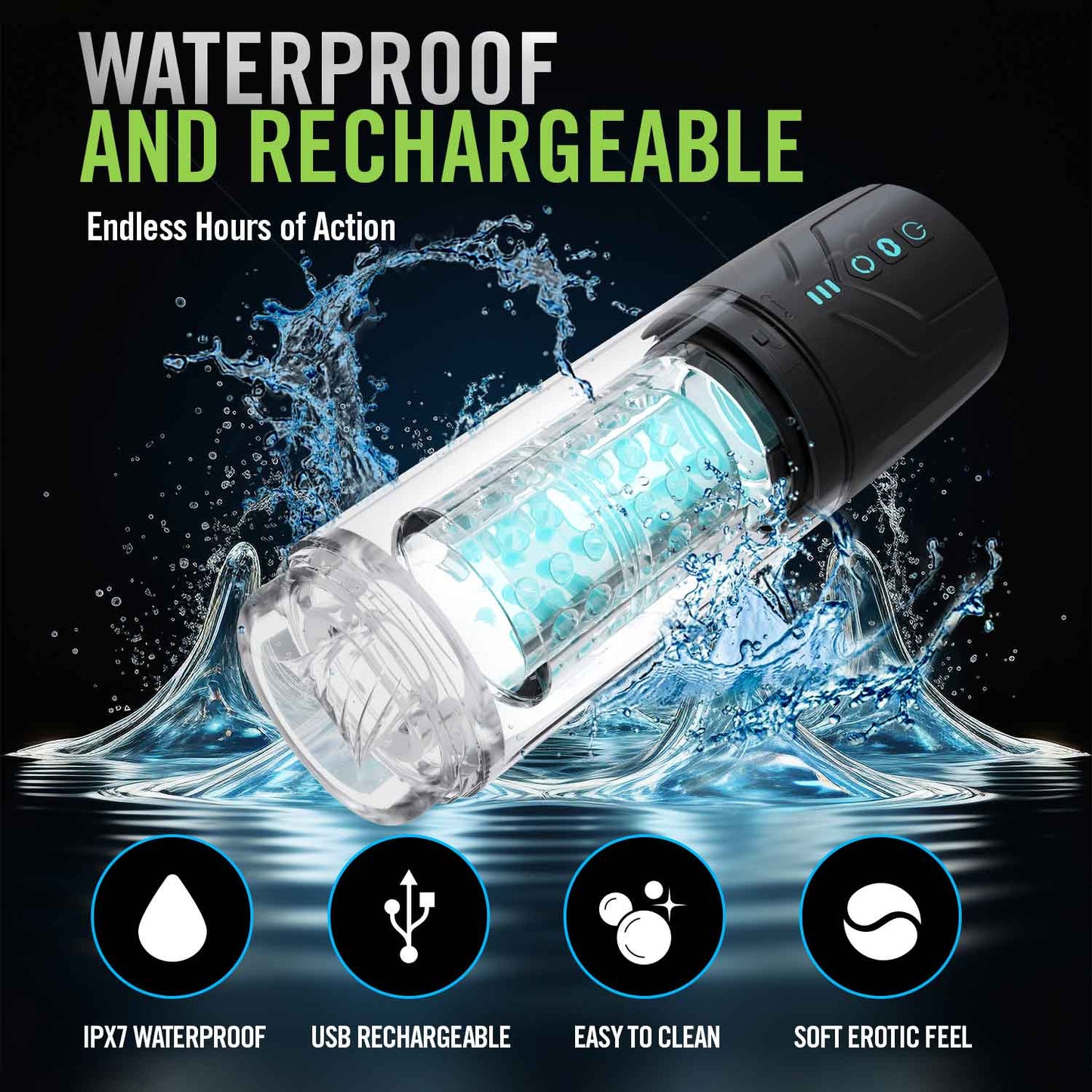 M for Men - Whirlwind Pro - Black BL-87605 810138370476 from EdgingWarehouse.com where we sell the best male sex toys and fleshlight type strokers for masturbation, edging and gooning and other men's health and sexual wellness items.