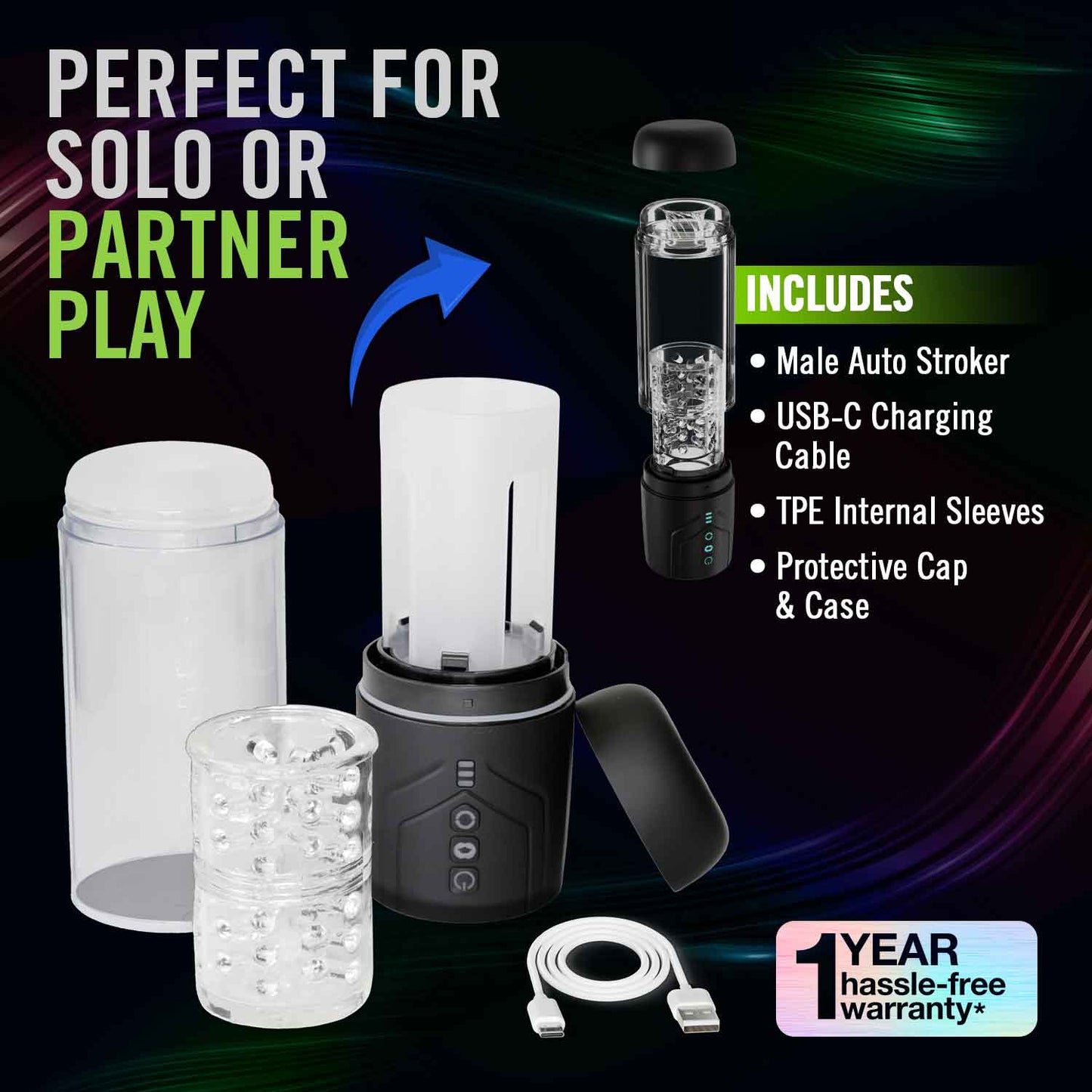 M for Men - Whirlwind Pro - Black BL-87605 810138370476 from EdgingWarehouse.com where we sell the best male sex toys and fleshlight type strokers for masturbation, edging and gooning and other men's health and sexual wellness items.