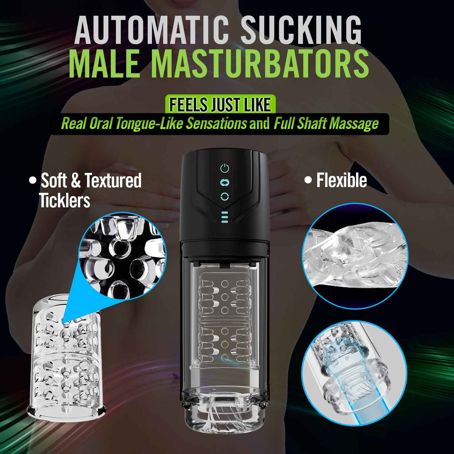 M for Men - Whirlwind Pro - Black BL-87605 810138370476 from EdgingWarehouse.com where we sell the best male sex toys and fleshlight type strokers for masturbation, edging and gooning and other men's health and sexual wellness items.