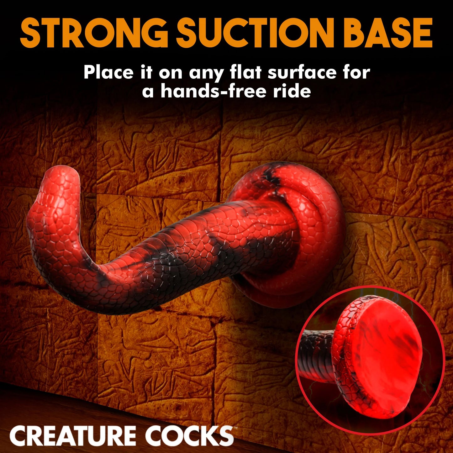 King Cobra King Cobra Silicone Dildo - Red CC-AH196 848518052087 from EdgingWarehouse.com where we sell the best male sex toys and fleshlight type strokers for masturbation, edging and gooning and other men's health and sexual wellness items.