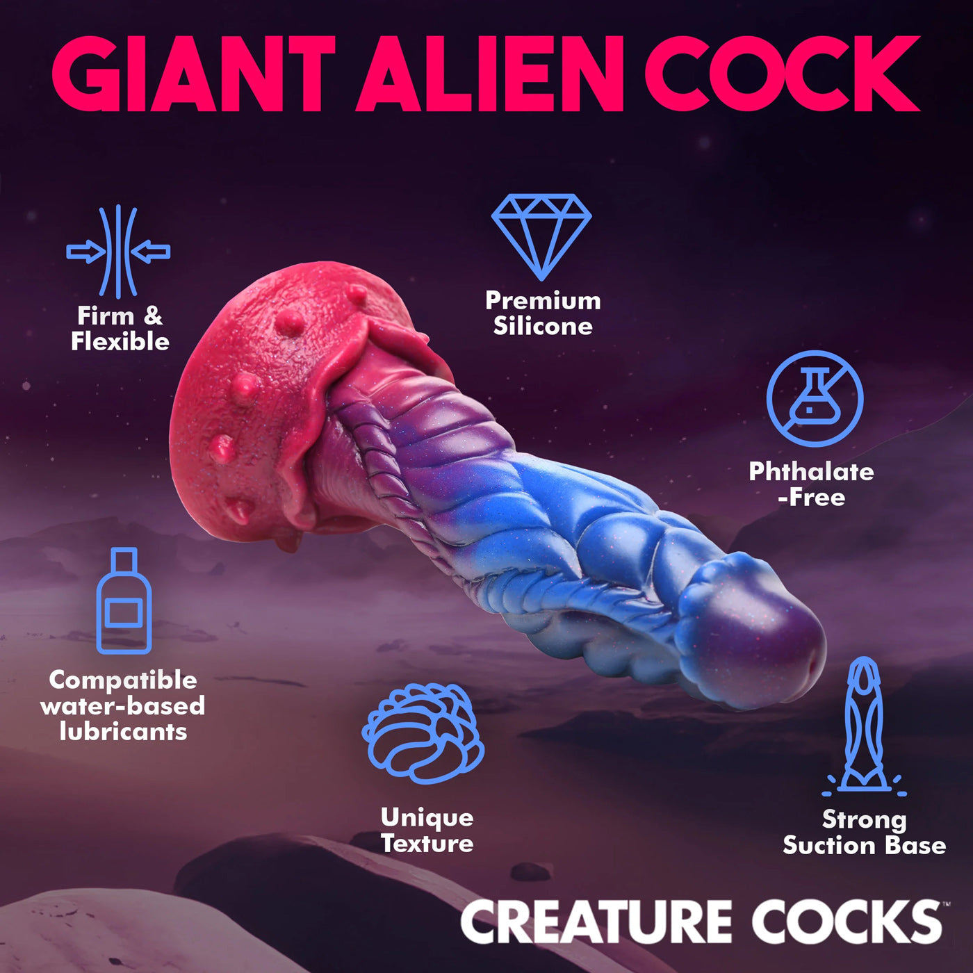 Intruder Alien Silicone Dildo CC-AH225 848518052469 from EdgingWarehouse.com where we sell the best male sex toys and fleshlight type strokers for masturbation, edging and gooning and other men's health and sexual wellness items.