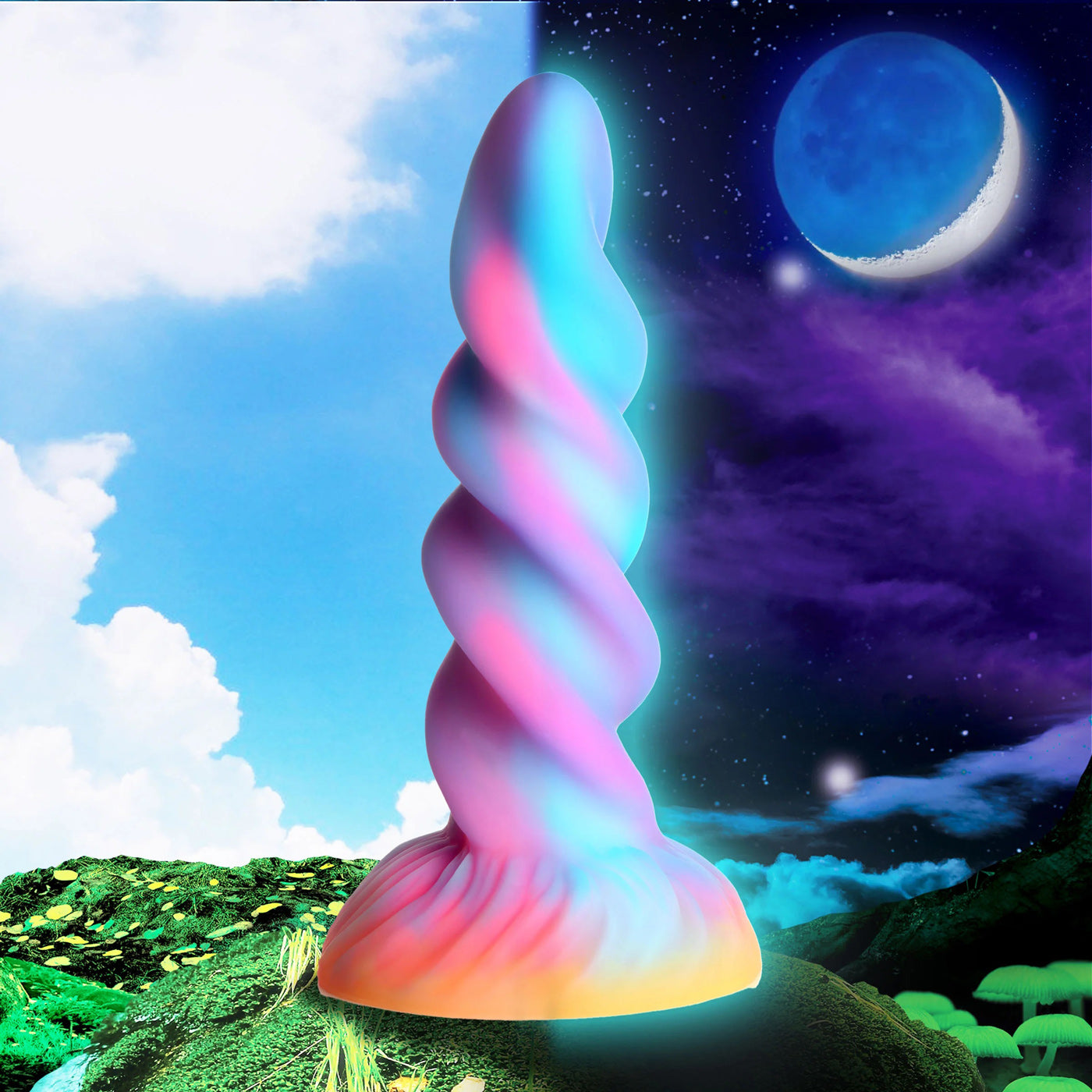 Moon Rider Glow-in-the-Dark Unicorn Dildo CC-AH276 848518053022 from EdgingWarehouse.com where we sell the best male sex toys and fleshlight type strokers for masturbation, edging and gooning and other men's health and sexual wellness items.