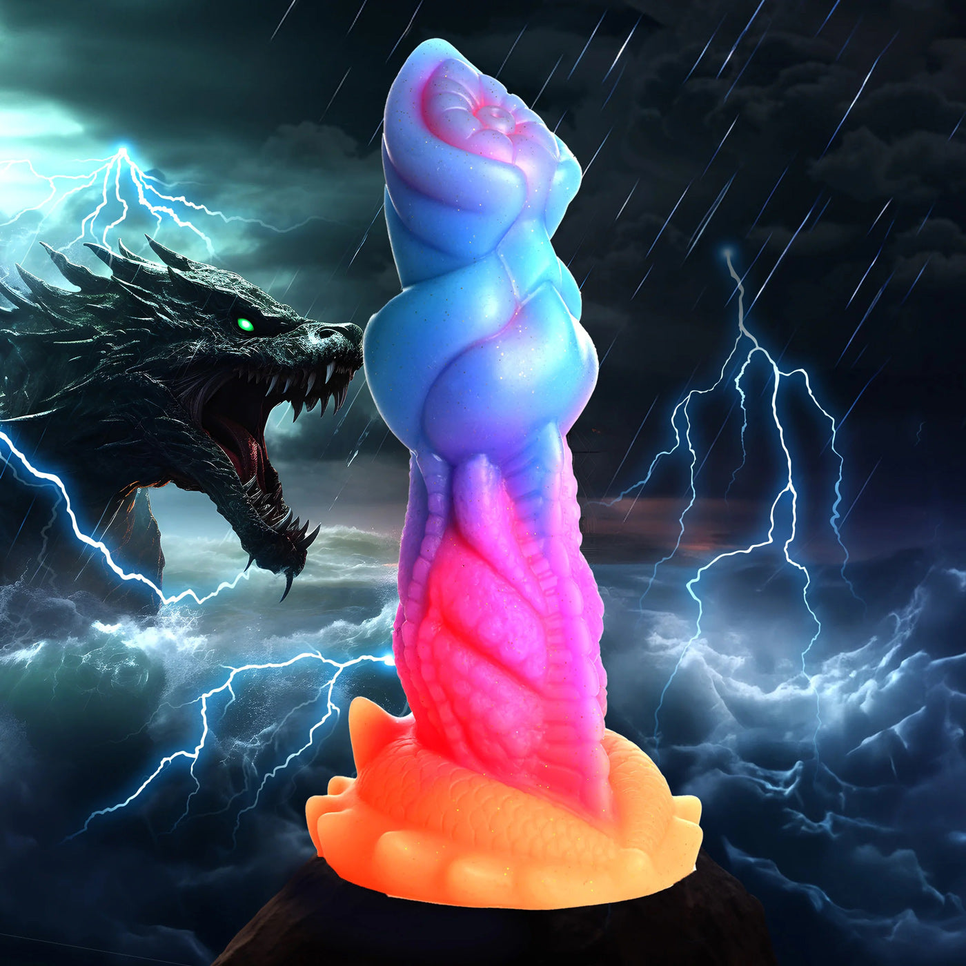 Aqua-Cock Glow-in-the-Dark Silicone Dildo CC-AH291 848518053251 from EdgingWarehouse.com where we sell the best male sex toys and fleshlight type strokers for masturbation, edging and gooning and other men's health and sexual wellness items.