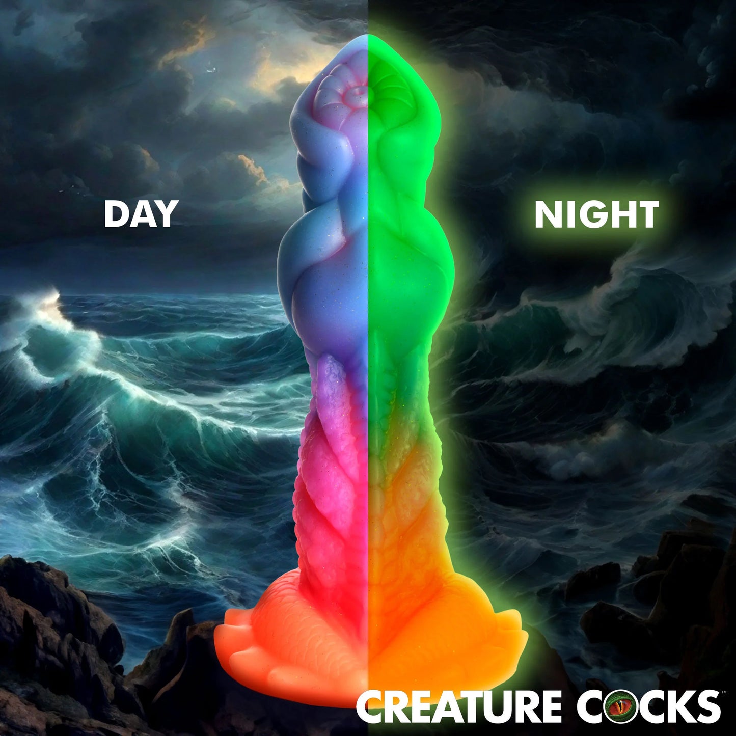 Aqua-Cock Glow-in-the-Dark Silicone Dildo CC-AH291 848518053251 from EdgingWarehouse.com where we sell the best male sex toys and fleshlight type strokers for masturbation, edging and gooning and other men's health and sexual wellness items.