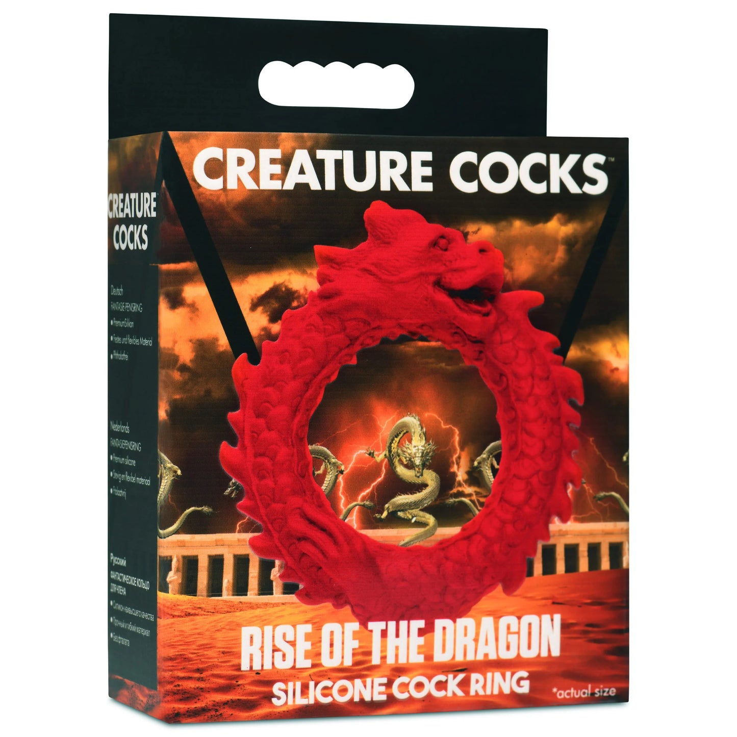 Rise of the Dragon Silicone Cock Ring - Red CC-AH296 848518053305 from EdgingWarehouse.com where we sell the best male sex toys and fleshlight type strokers for masturbation, edging and gooning and other men's health and sexual wellness items.
