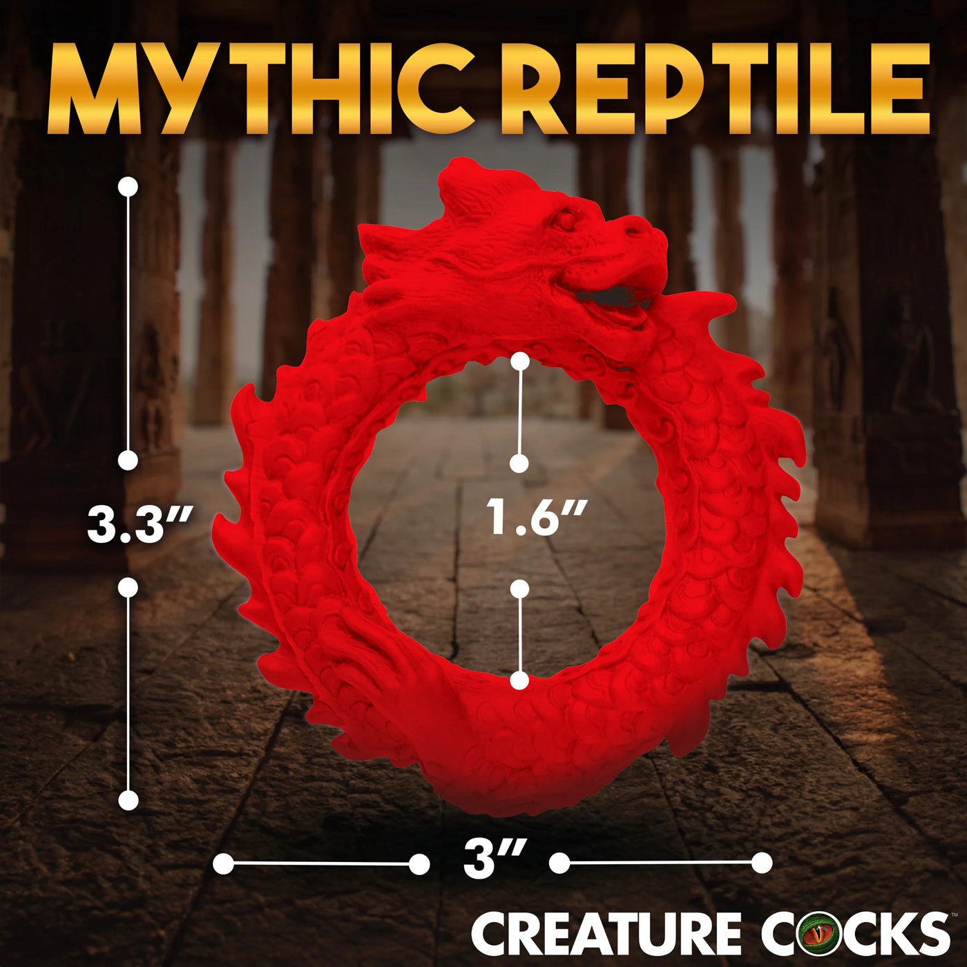 Rise of the Dragon Silicone Cock Ring - Red CC-AH296 848518053305 from EdgingWarehouse.com where we sell the best male sex toys and fleshlight type strokers for masturbation, edging and gooning and other men's health and sexual wellness items.