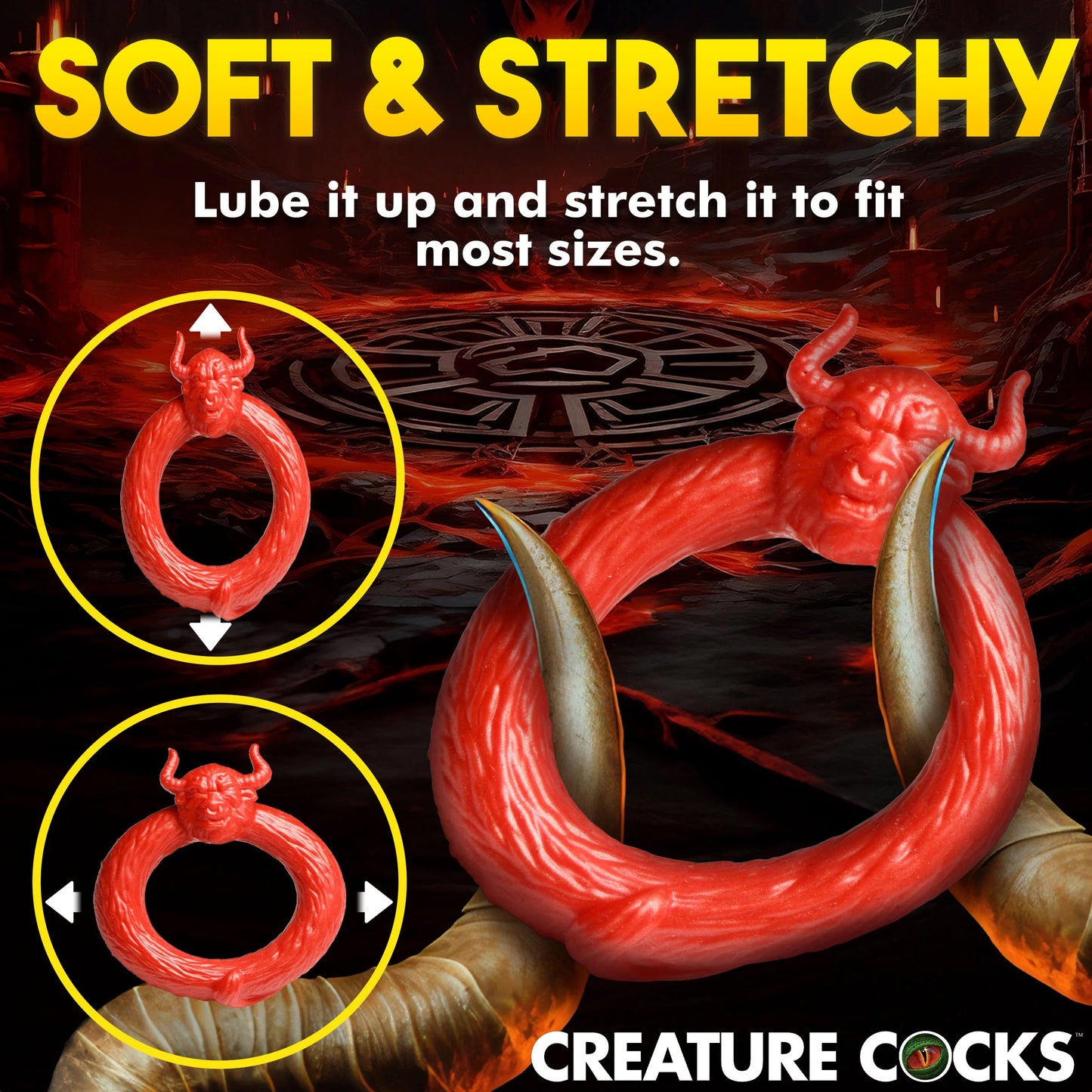 Beast Mode Silicone Cock Ring - Red CC-AH337 848518053862 from EdgingWarehouse.com where we sell the best male sex toys and fleshlight type strokers for masturbation, edging and gooning and other men's health and sexual wellness items.