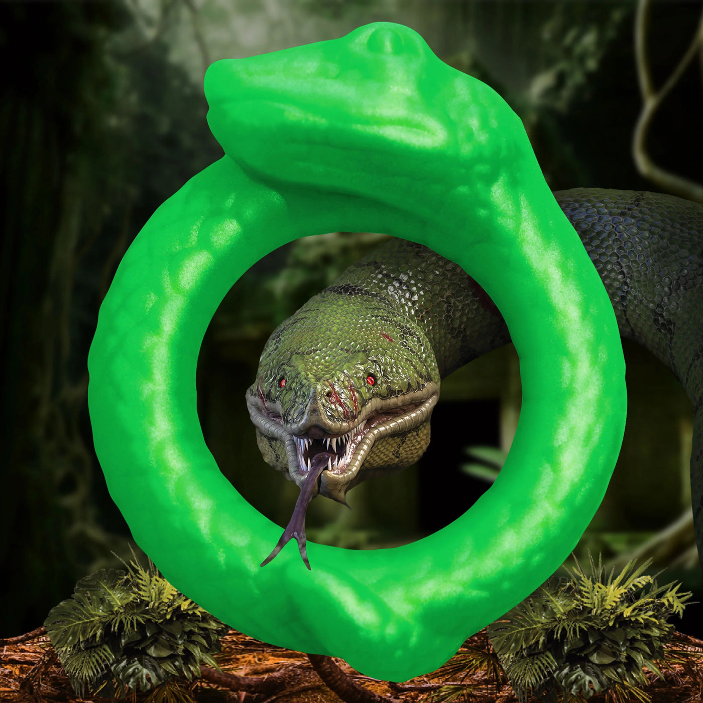 Serpentine Silicone Cock Ring - Green CC-AH338 848518053879 from EdgingWarehouse.com where we sell the best male sex toys and fleshlight type strokers for masturbation, edging and gooning and other men's health and sexual wellness items.