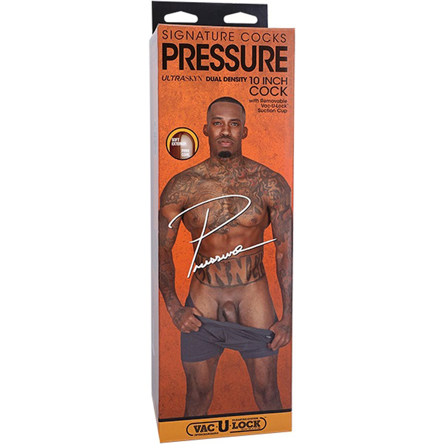 Signature Cocks Pressure 10" Cock With Removable Vac-U-Lock Suction Cup - Chocolate DJ8160-37-BX 782421090128 from EdgingWarehouse.com where we sell the best male sex toys and fleshlight type strokers for masturbation, edging and gooning and other men's h