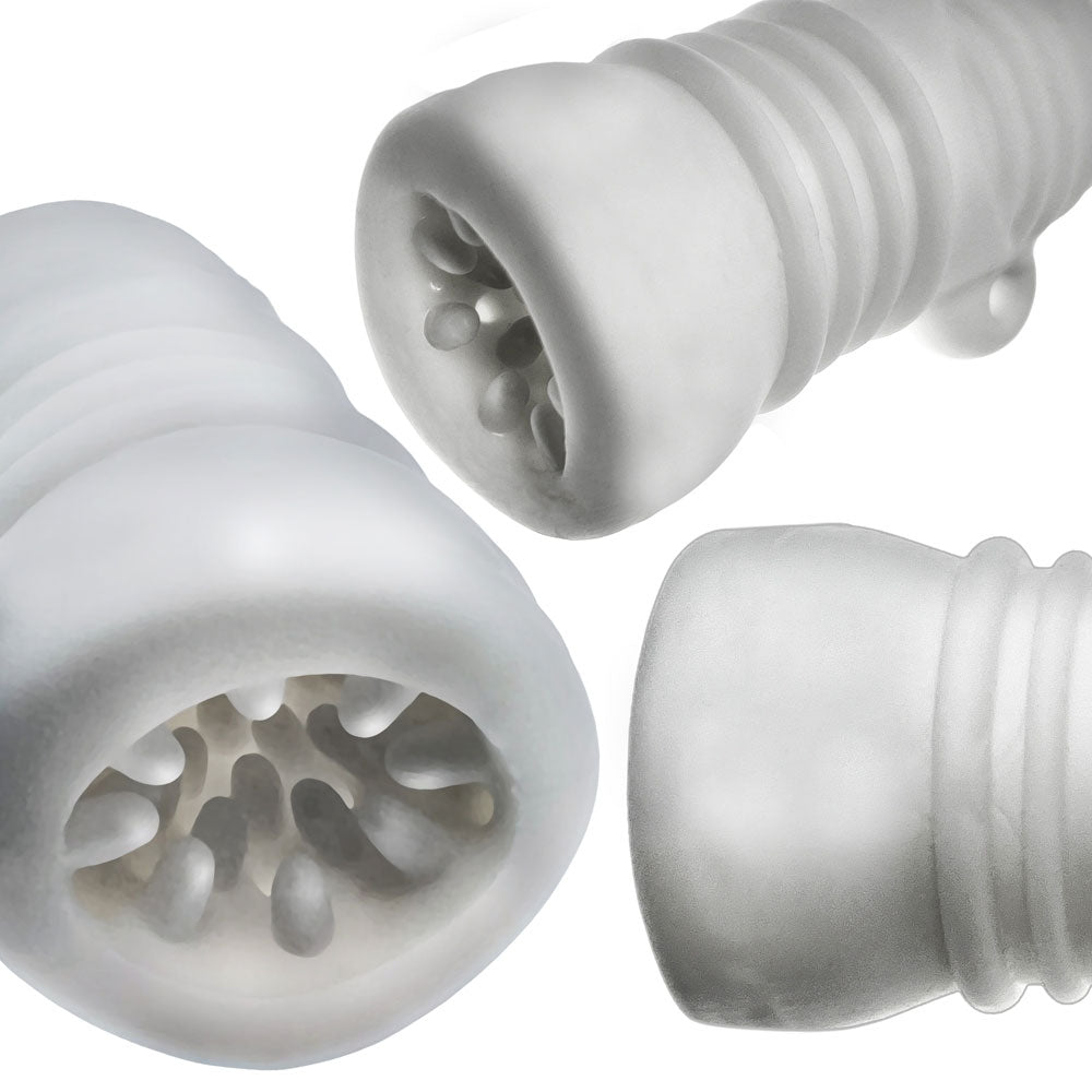 Jackt Stroker - White Ice HUJ-140-WHTICE 840215121295 from EdgingWarehouse.com where we sell the best male sex toys and fleshlight type strokers for masturbation, edging and gooning and other men's health and sexual wellness items.