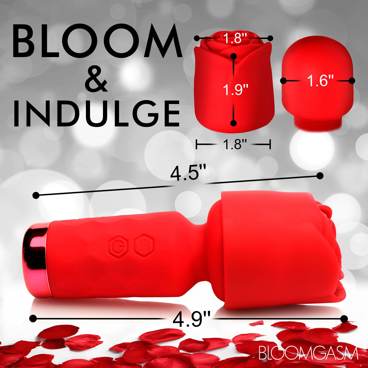 Pleasure Rose-Petite Mini Silicone Rose Wand - Red INM-AH339 848518053886 from EdgingWarehouse.com where we sell the best male sex toys and fleshlight type strokers for masturbation, edging and gooning and other men's health and sexual wellness items.