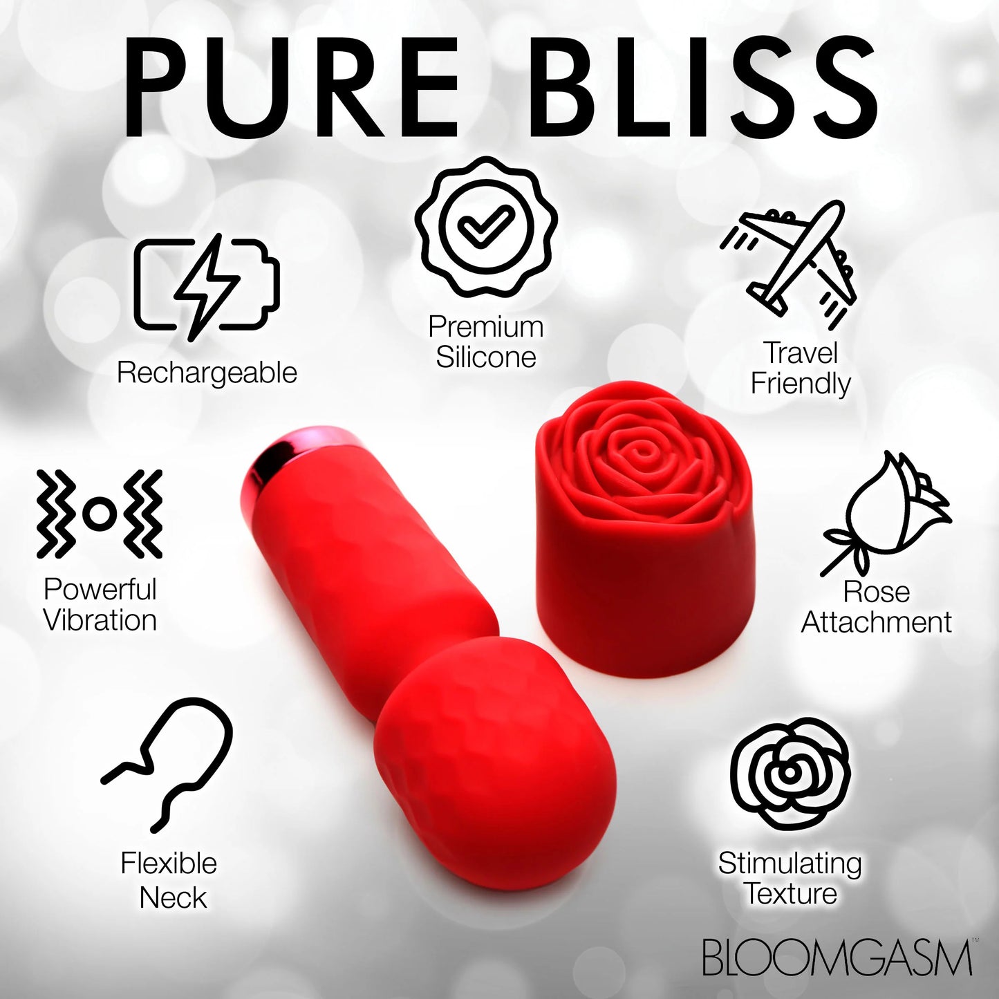 Pleasure Rose-Petite Mini Silicone Rose Wand - Red INM-AH339 848518053886 from EdgingWarehouse.com where we sell the best male sex toys and fleshlight type strokers for masturbation, edging and gooning and other men's health and sexual wellness items.