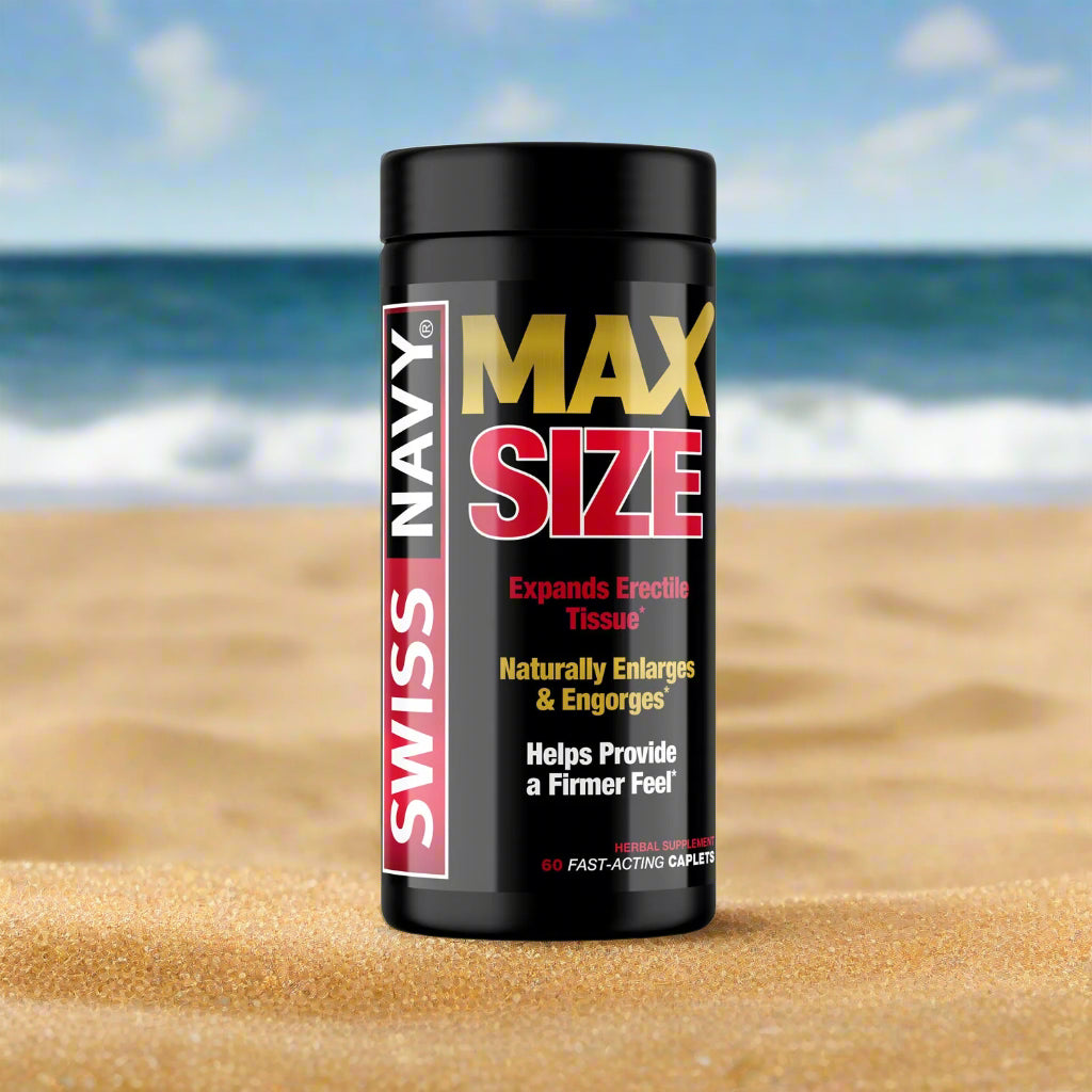 Max Size - 60 Count Bottle by Swiss Navy MD-MS601E 699439006013 from EdgingWarehouse.com where we sell the best male sex toys and fleshlight type strokers for masturbation, edging and gooning and other men's health and sexual wellness items.