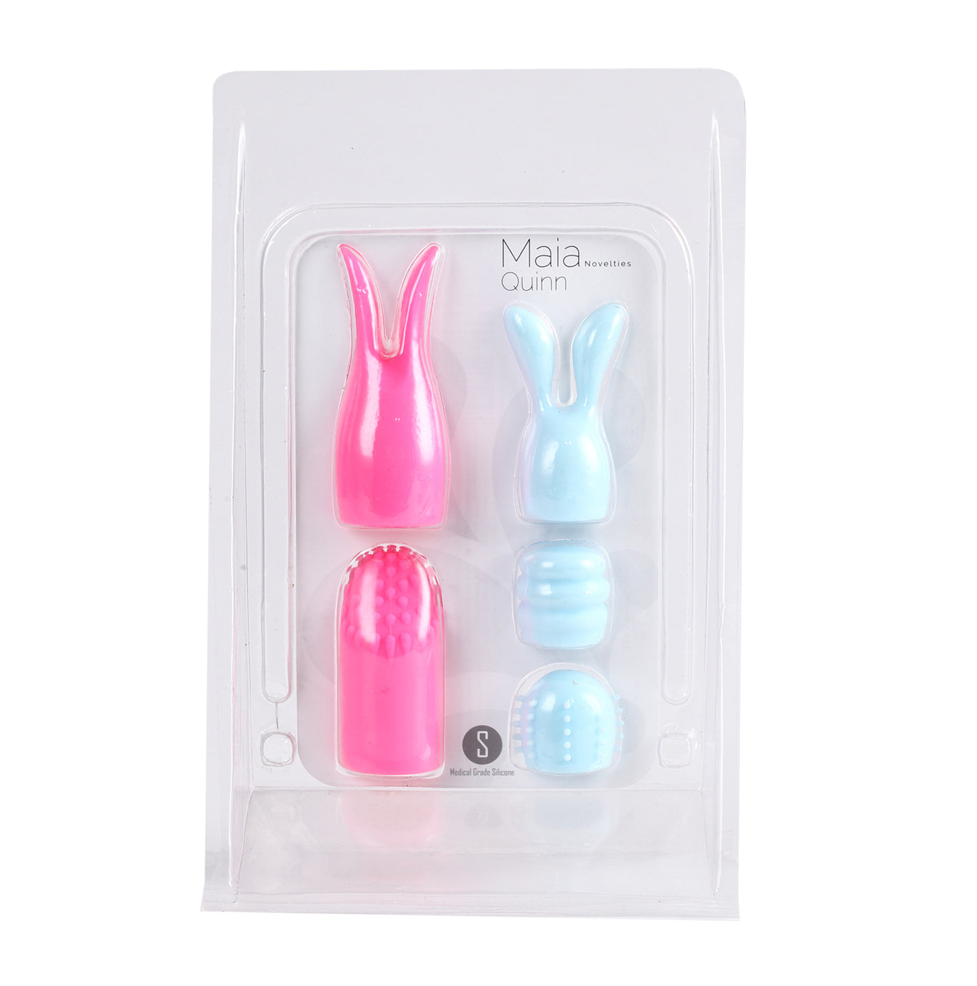 Quinn 5 Piece Silicone Attachments - Pink/blue MTMA336 5060311473042 from EdgingWarehouse.com where we sell the best male sex toys and fleshlight type strokers for masturbation, edging and gooning and other men's health and sexual wellness items.