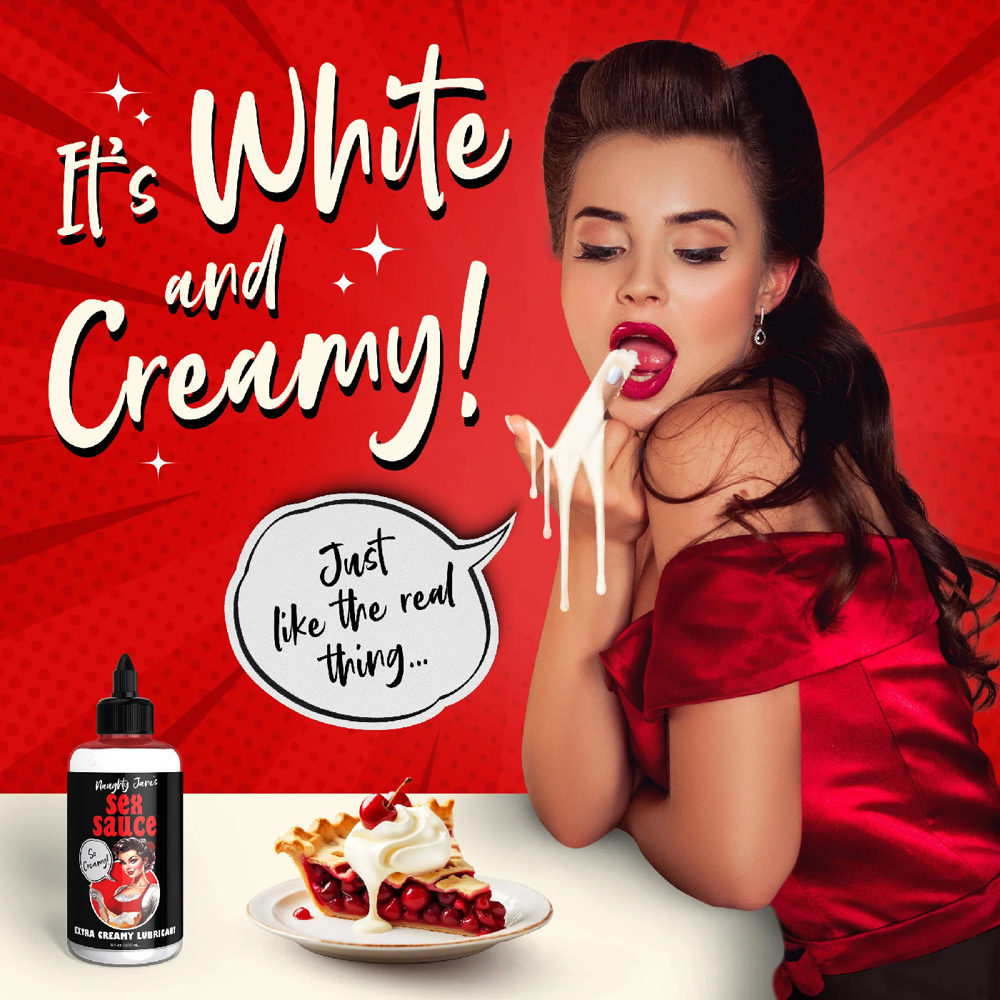 Naughty Jane's Sex Sauce Extra Creamy Lubricant 8 Oz NJ-AH397-8OZ 848518054531 from EdgingWarehouse.com where we sell the best male sex toys and fleshlight type strokers for masturbation, edging and gooning and other men's health and sexual wellness items