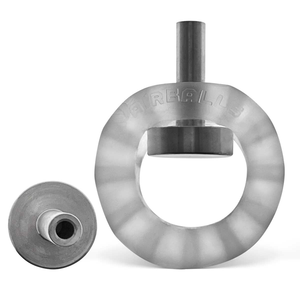 Airballs Electro Air-Lite Ballstretcher With Two 4mm Electro Contact - Clear Ice OX-3084-ELEC 840215122629 from EdgingWarehouse.com where we sell the best male sex toys and fleshlight type strokers for masturbation, edging and gooning and other men's heal