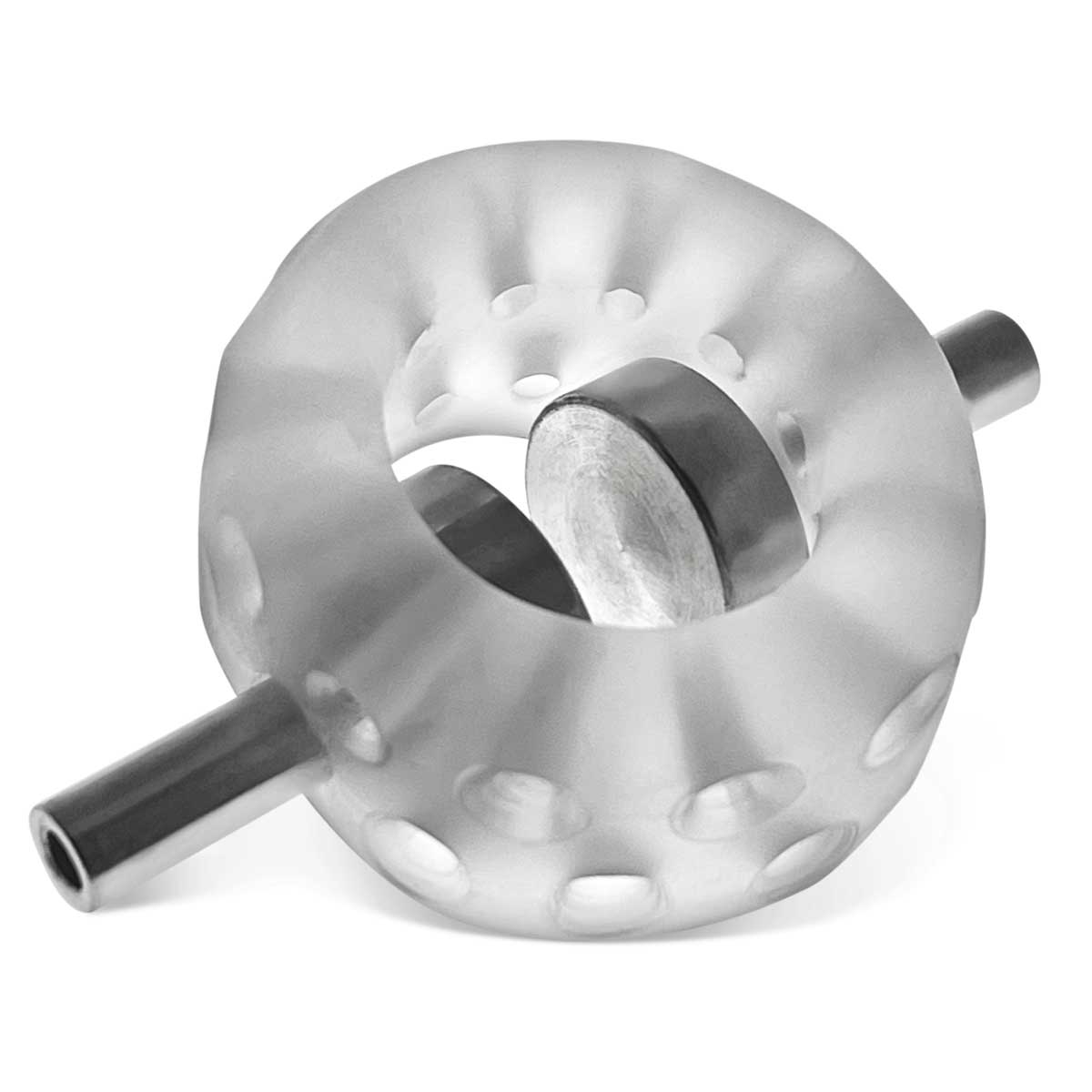 Airballs Electro Air-Lite Ballstretcher With Two 4mm Electro Contact - Clear Ice OX-3084-ELEC 840215122629 from EdgingWarehouse.com where we sell the best male sex toys and fleshlight type strokers for masturbation, edging and gooning and other men's heal