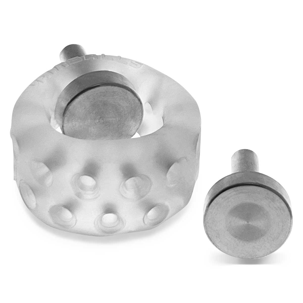 Airballs Electro Air-Lite Ballstretcher With Two 4mm Electro Contact - Clear Ice OX-3084-ELEC 840215122629 from EdgingWarehouse.com where we sell the best male sex toys and fleshlight type strokers for masturbation, edging and gooning and other men's heal