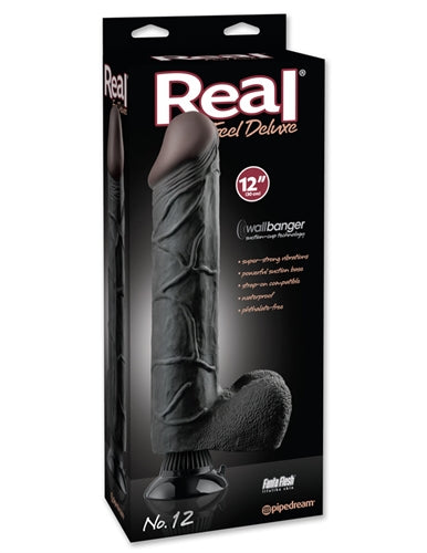 Real Feel Deluxe no.12 12-Inch - Black | Pipedream | PD1522-23 | 603912340860 from EdgingWarehouse.com and EroticWarehouse.com where we sell the best adult sex toys and fleshlight type strokers for masturbation, edging and gooning and other adult health a