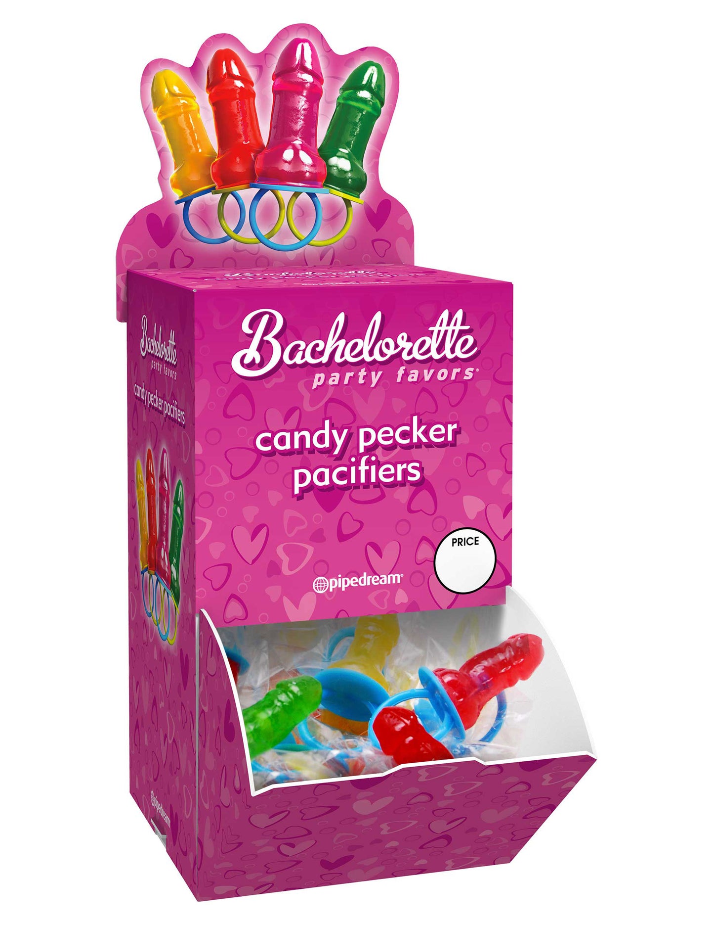 Bachelorette Party Favors Candy Pecker Pacifier 48 Pieces Display | Pipedream | PD7428-99D | 603912254938 from EdgingWarehouse.com and EroticWarehouse.com where we sell the best adult sex toys and fleshlight type strokers for masturbation, edging and goon