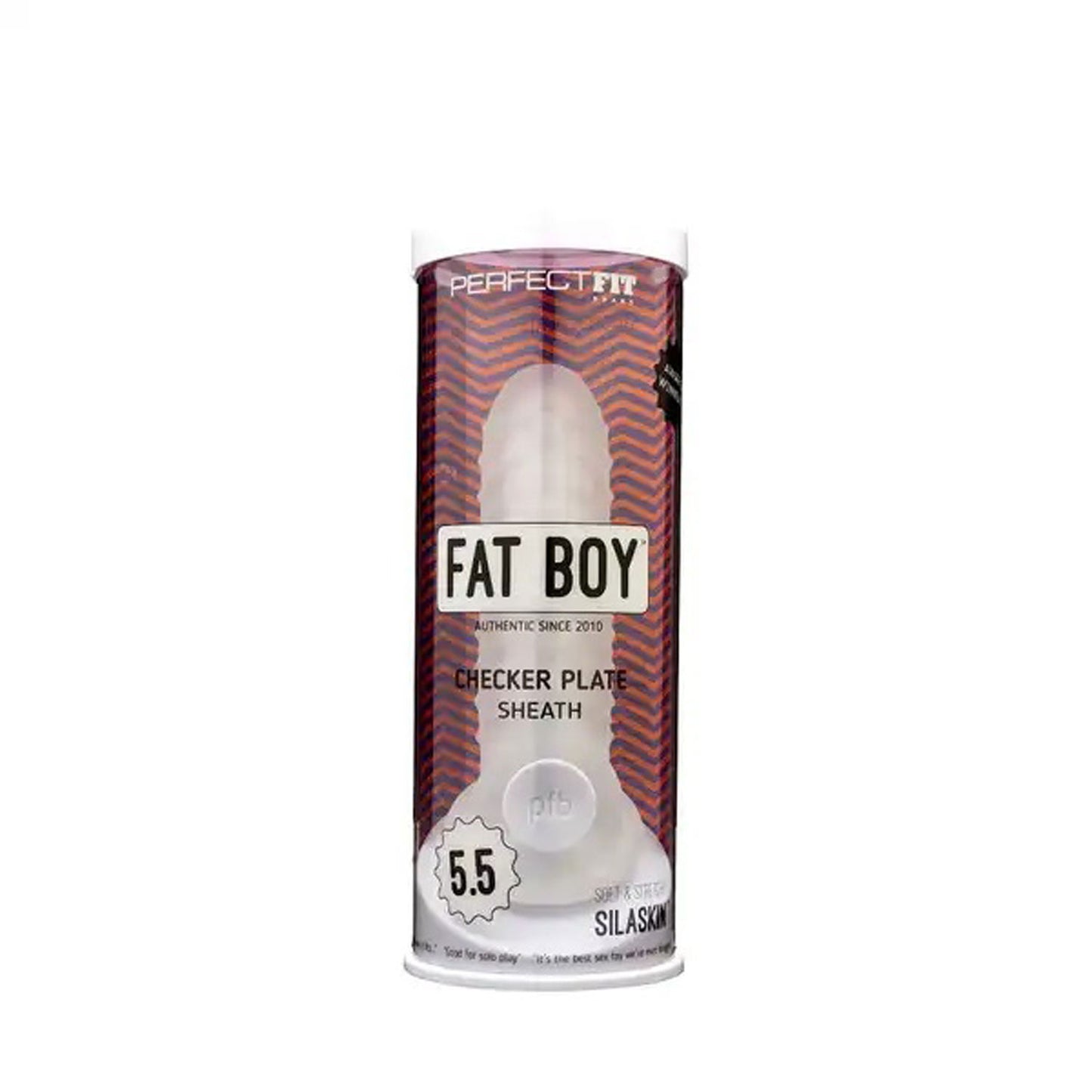 Fat Boy Checker Box Sheath 5.5 in Clear PF-CS20C 851127008079 from EdgingWarehouse.com where we sell the best male sex toys and fleshlight type strokers for masturbation, edging and gooning and other men's health and sexual wellness items.