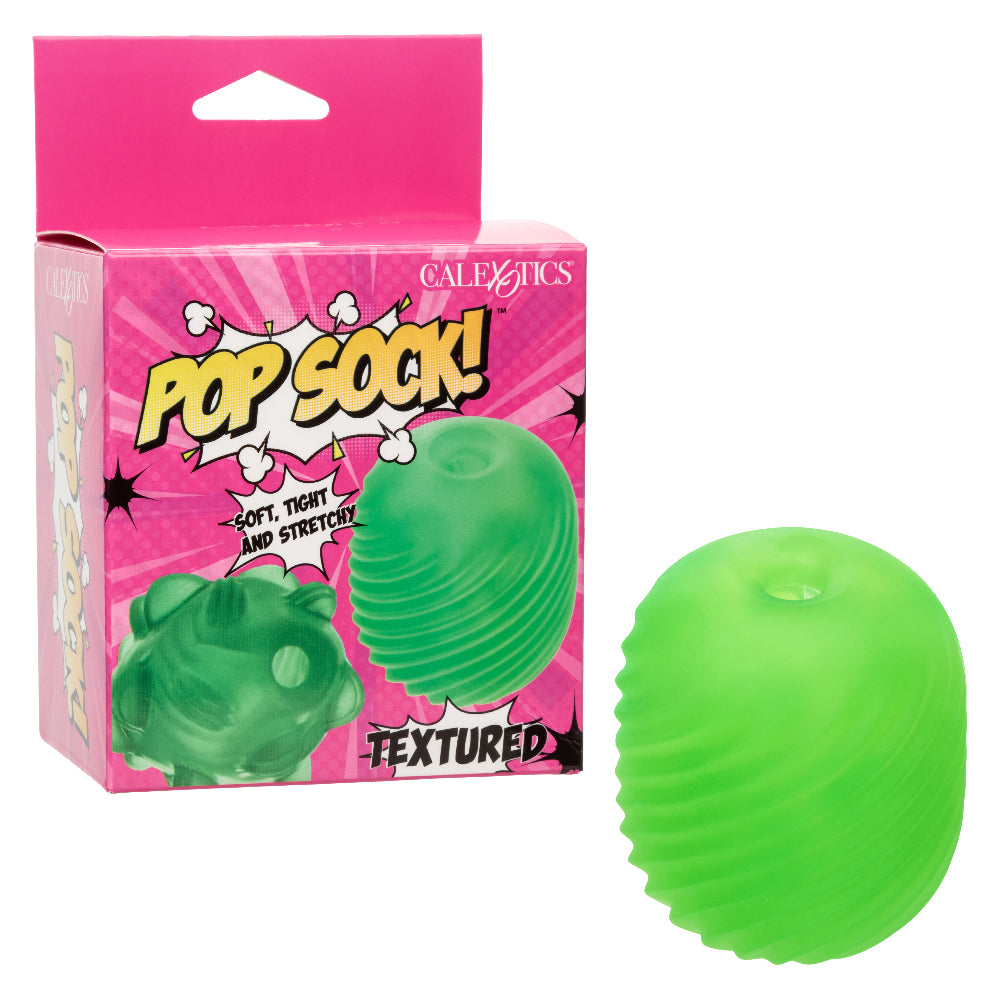 Pop Sock Textured - Green SE0936153 716770108838 from EdgingWarehouse.com where we sell the best male sex toys and fleshlight type strokers for masturbation, edging and gooning and other men's health and sexual wellness items.