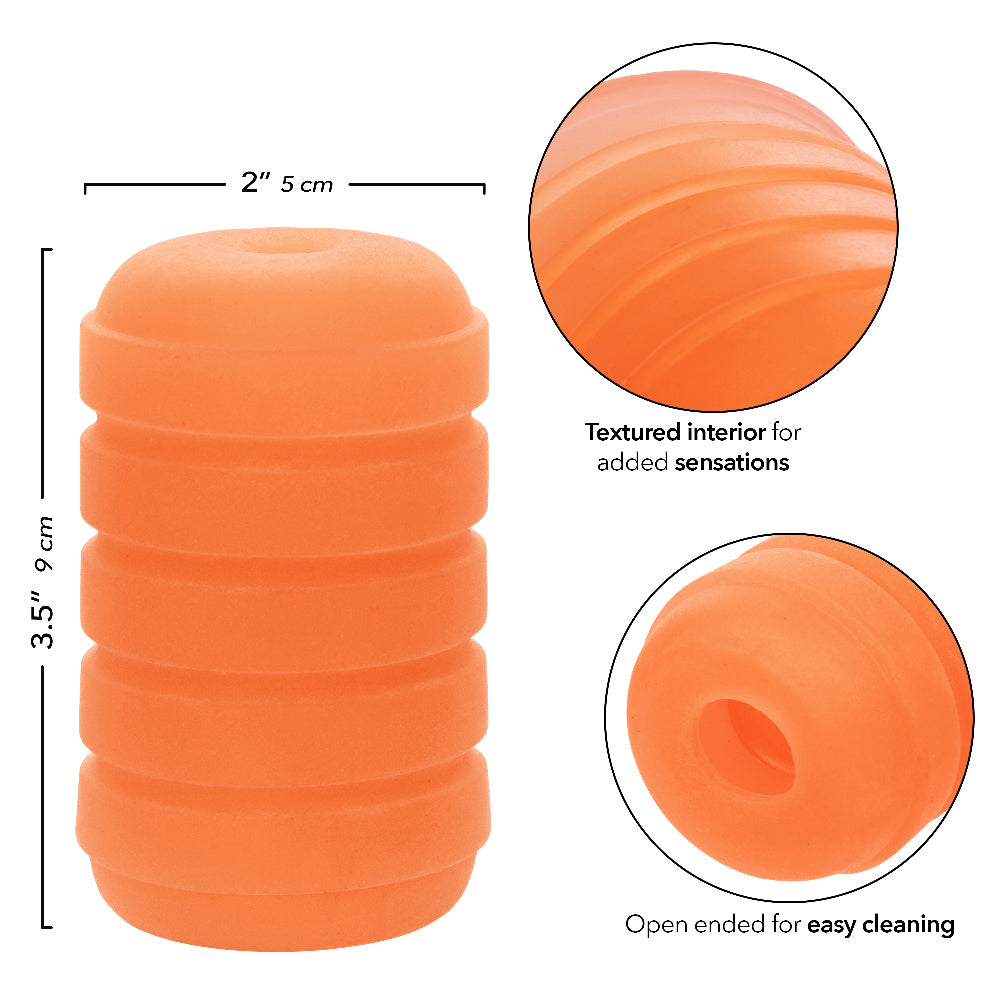 Pop Sock Ribbed - Orange SE0936253 716770108852 from EdgingWarehouse.com where we sell the best male sex toys and fleshlight type strokers for masturbation, edging and gooning and other men's health and sexual wellness items.