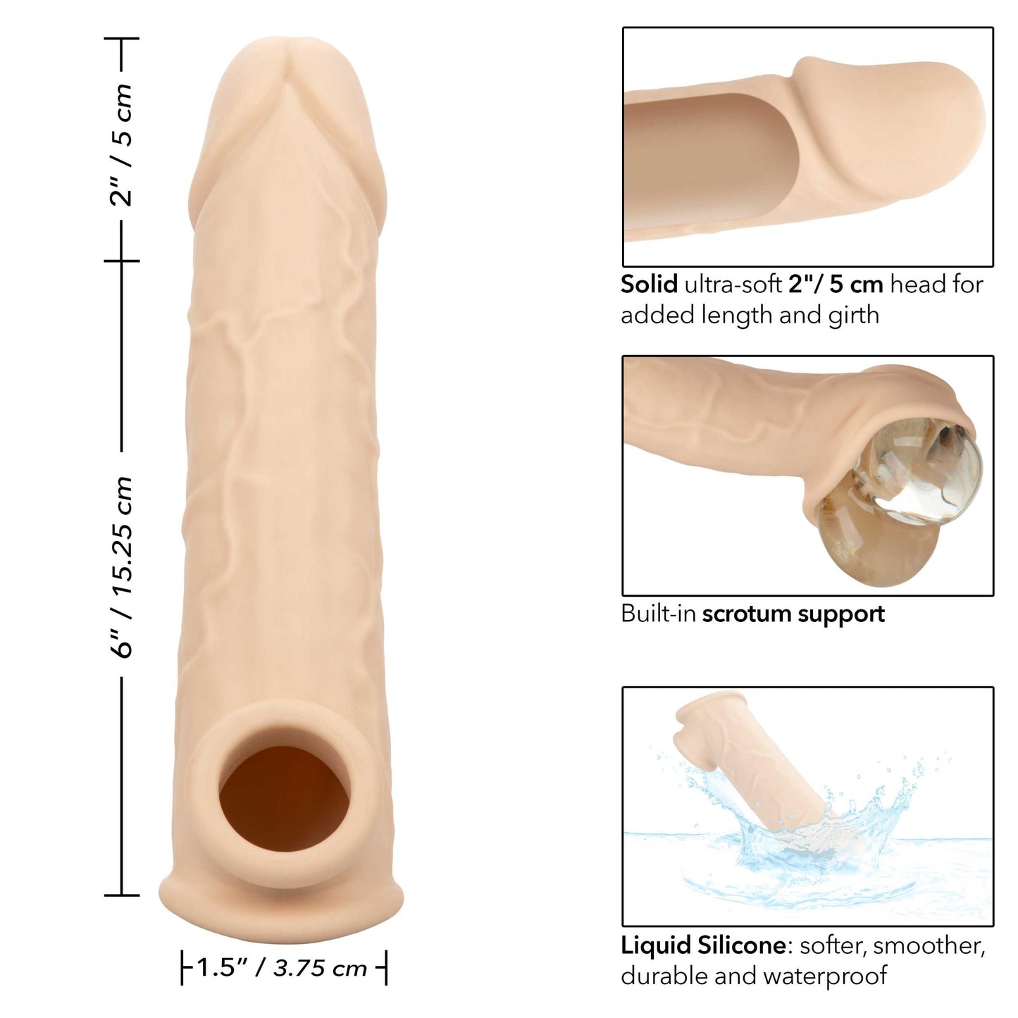 Performance Maxx Life-Like Extension 8 Inch - Ivory SE1633153 716770101938 from EdgingWarehouse.com where we sell the best male sex toys and fleshlight type strokers for masturbation, edging and gooning and other men's health and sexual wellness items.