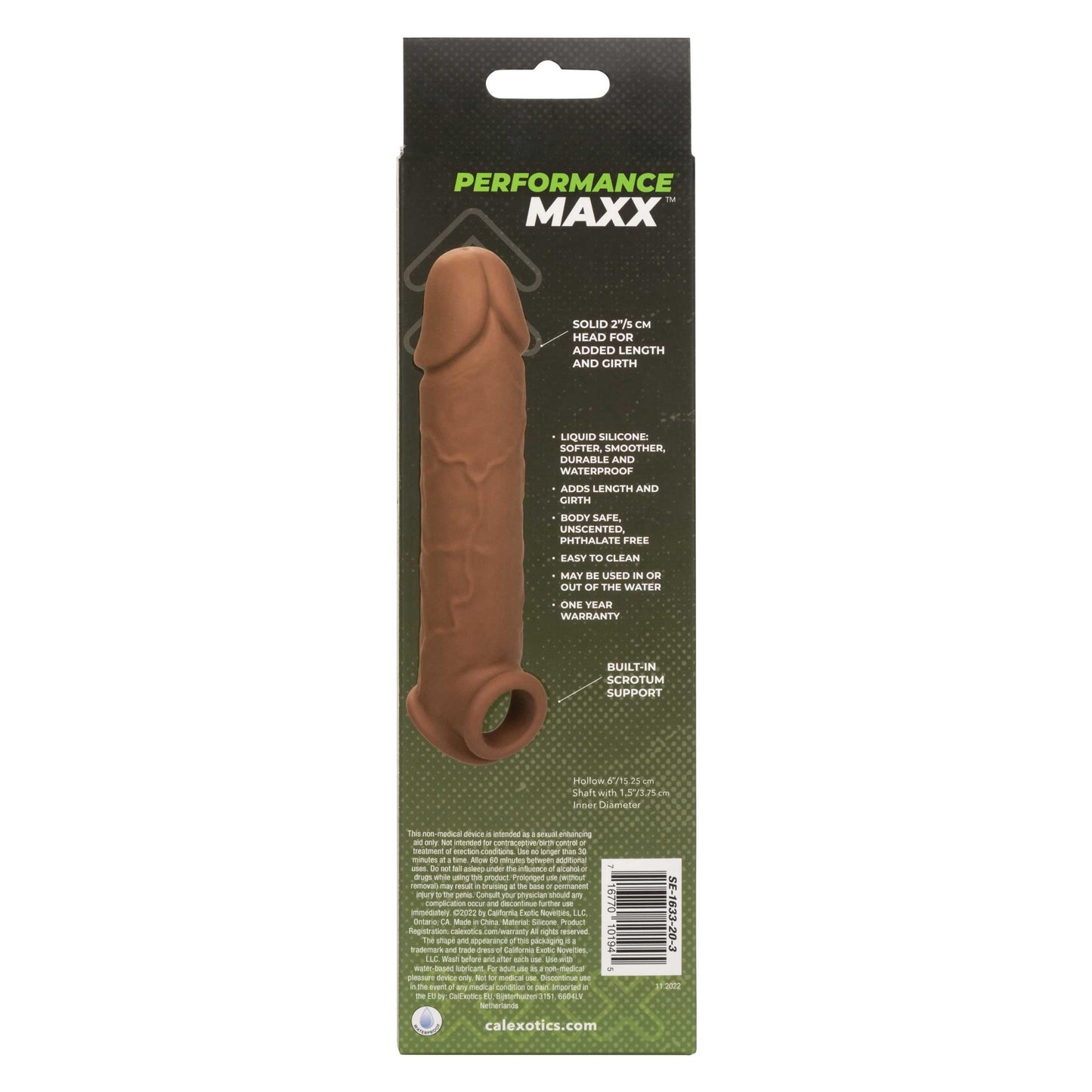 Performance Maxx Life-Like Extension 8 Inch - Brown SE1633203 716770101945 from EdgingWarehouse.com where we sell the best male sex toys and fleshlight type strokers for masturbation, edging and gooning and other men's health and sexual wellness items.