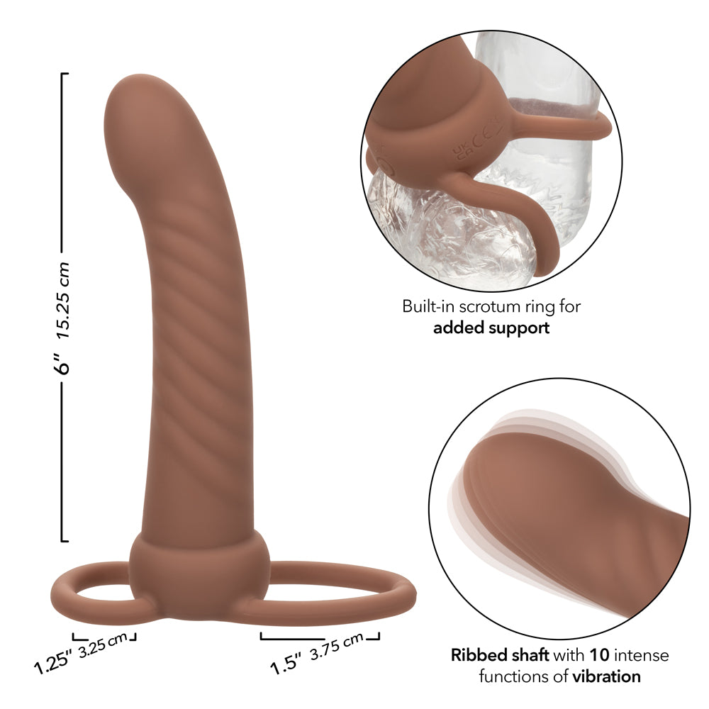 Performance Maxx Rechargeable Ribbed Dual Penetrator - Brown SE1634113 716770109323 from EdgingWarehouse.com where we sell the best male sex toys and fleshlight type strokers for masturbation, edging and gooning and other men's health and sexual wellness