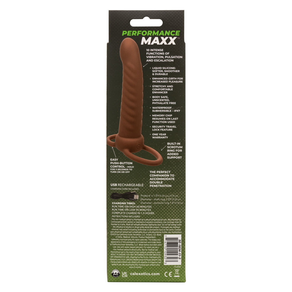 Performance Maxx Rechargeable Ribbed Dual Penetrator - Brown SE1634113 716770109323 from EdgingWarehouse.com where we sell the best male sex toys and fleshlight type strokers for masturbation, edging and gooning and other men's health and sexual wellness