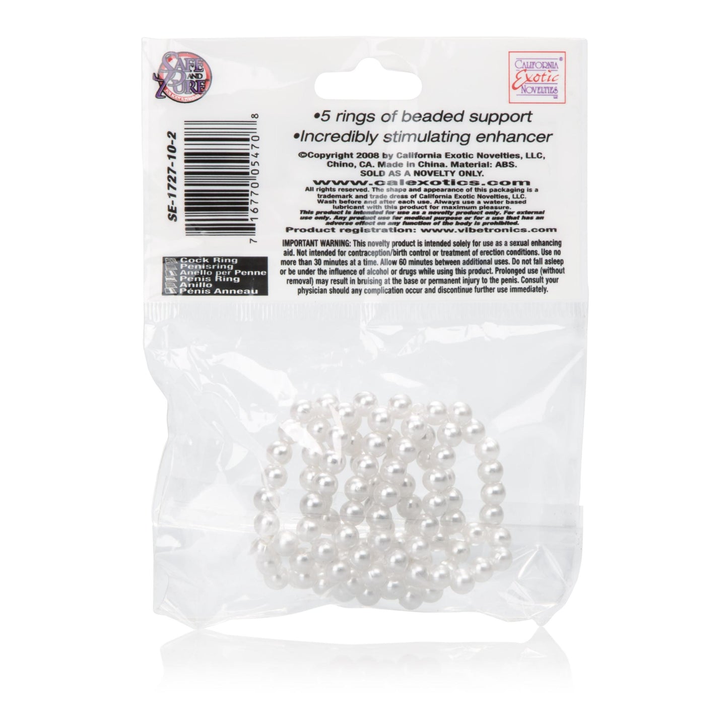 Basic Essentials Pearl Stroker Beads - Small SE1727102 716770054708 from EdgingWarehouse.com where we sell the best male sex toys and fleshlight type strokers for masturbation, edging and gooning and other men's health and sexual wellness items.