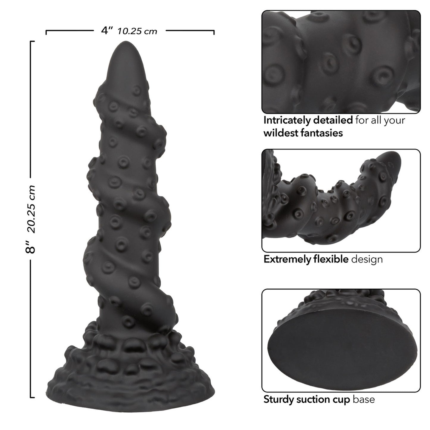 Monster Dong the Kraken 8" - Black by CalExotics 716770110497 available at EroticWarehouse.com
