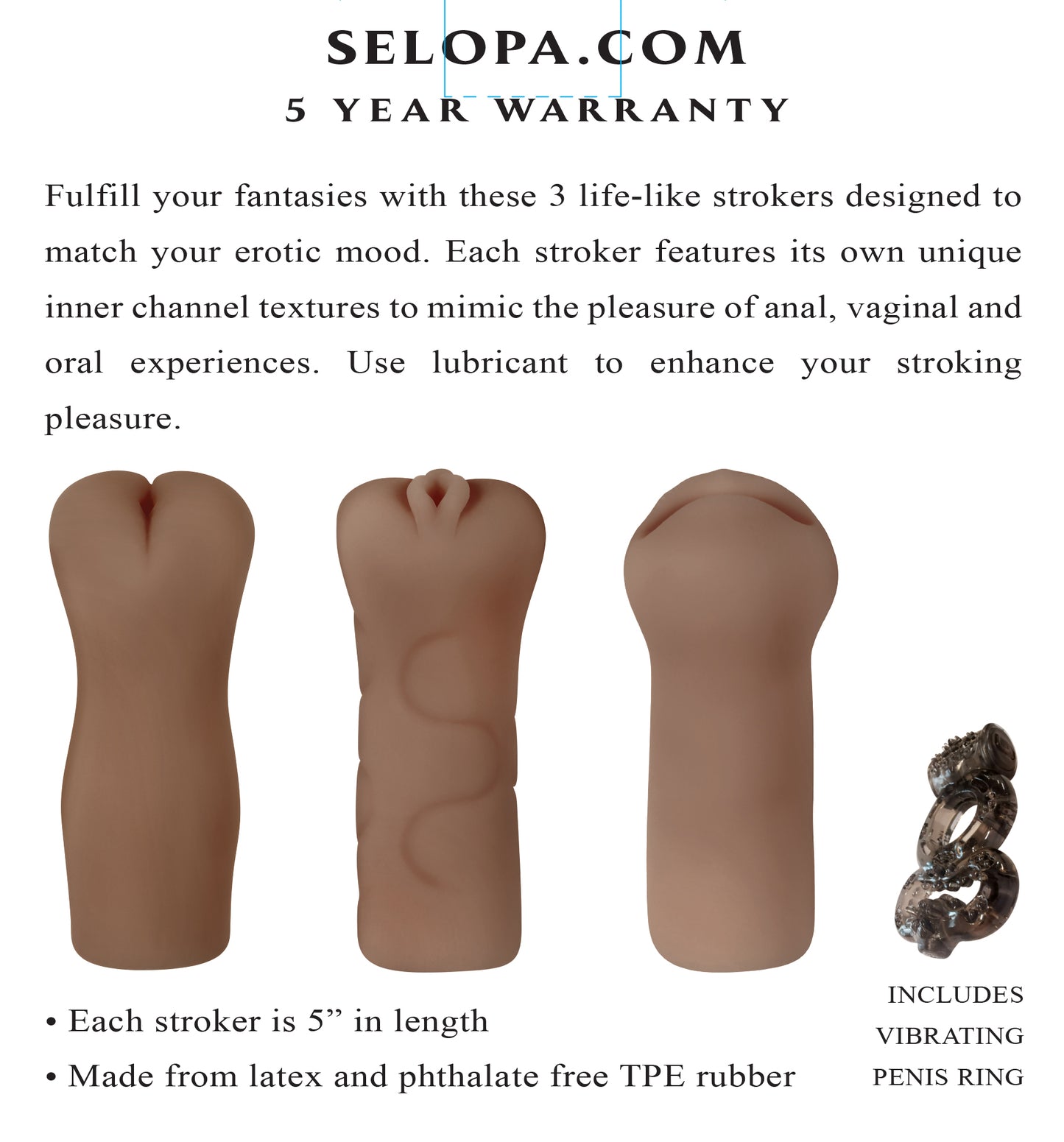 Party Pack - Dark SL-MS-3496-2 844477023496 from EdgingWarehouse.com where we sell the best male sex toys and fleshlight type strokers for masturbation, edging and gooning and other men's health and sexual wellness items.