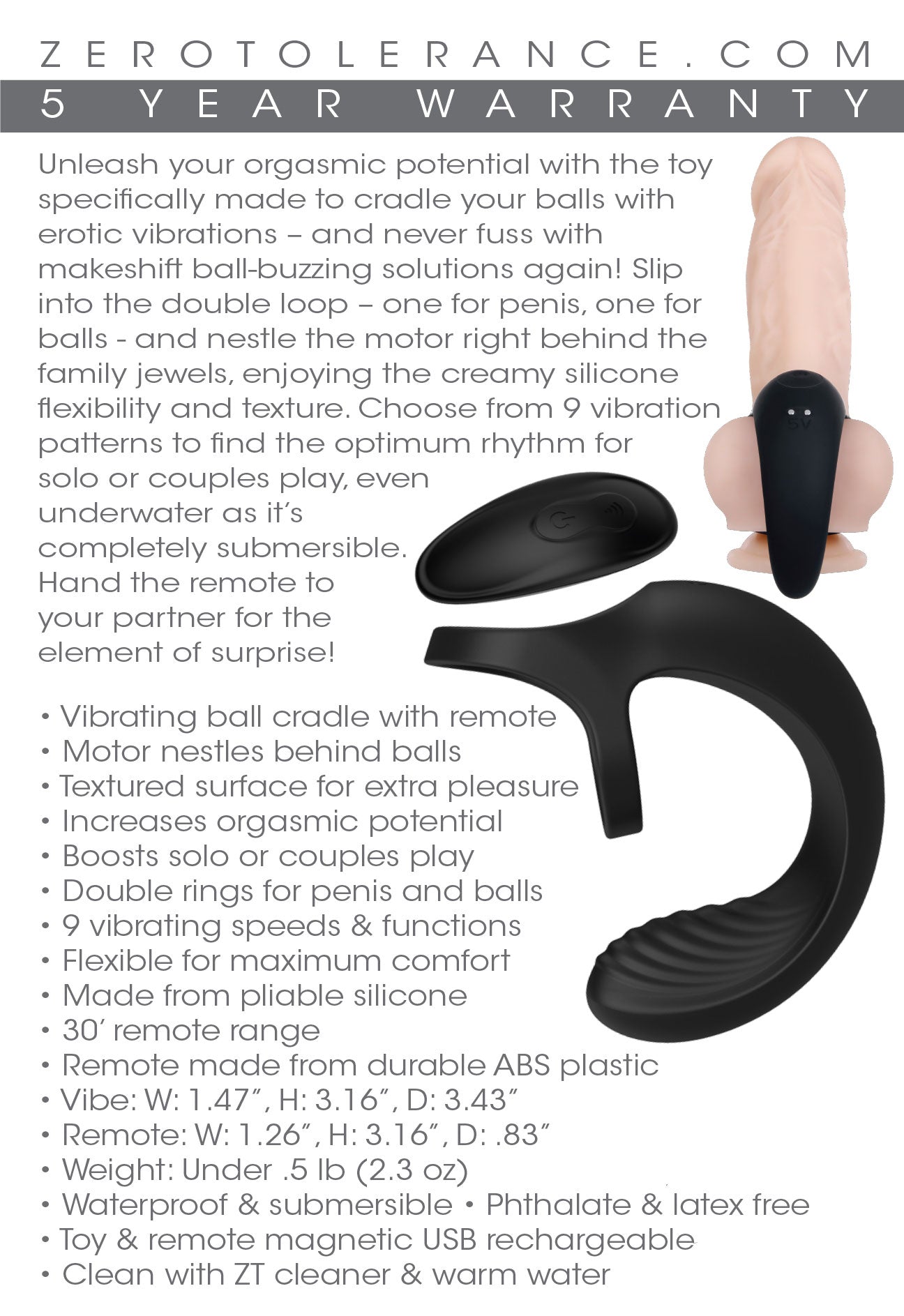 Vibrating Ball Cradle ZE-RS-8485-2 844477018485 from EdgingWarehouse.com where we sell the best male sex toys and fleshlight type strokers for masturbation, edging and gooning and other men's health and sexual wellness items.