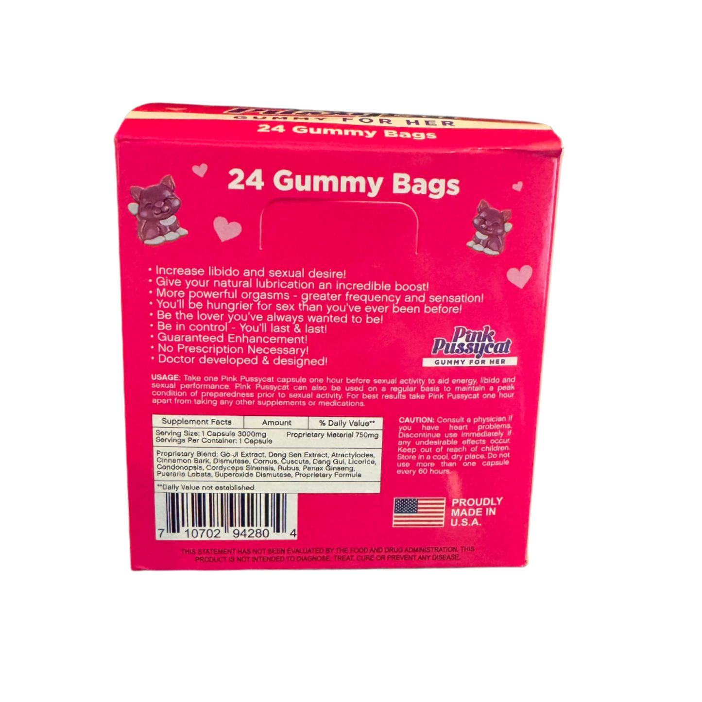 Pink Pussycat Sexual Enhancement Gummies For Her - 24 Pack