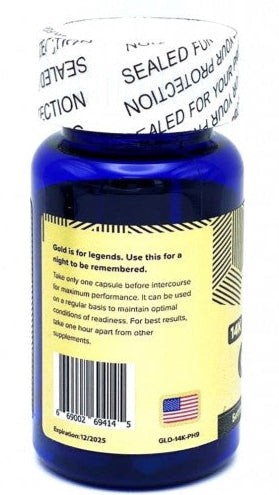 Rhino 14k Gold Male Enhancement Capsule - 6 Count Bottle PN-14KGLD6CT 669002694145 from EdgingWarehouse.com where we sell the best male sex toys and fleshlight type strokers for masturbation, edging and gooning and other men's health and sexual wellness i