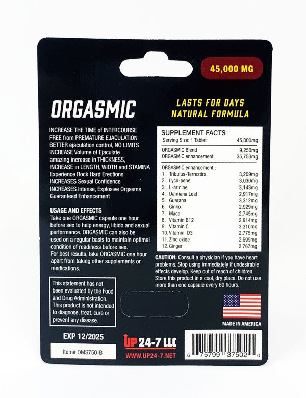 Orgasmic for Him Male Sexual Enhancement 30 Pack