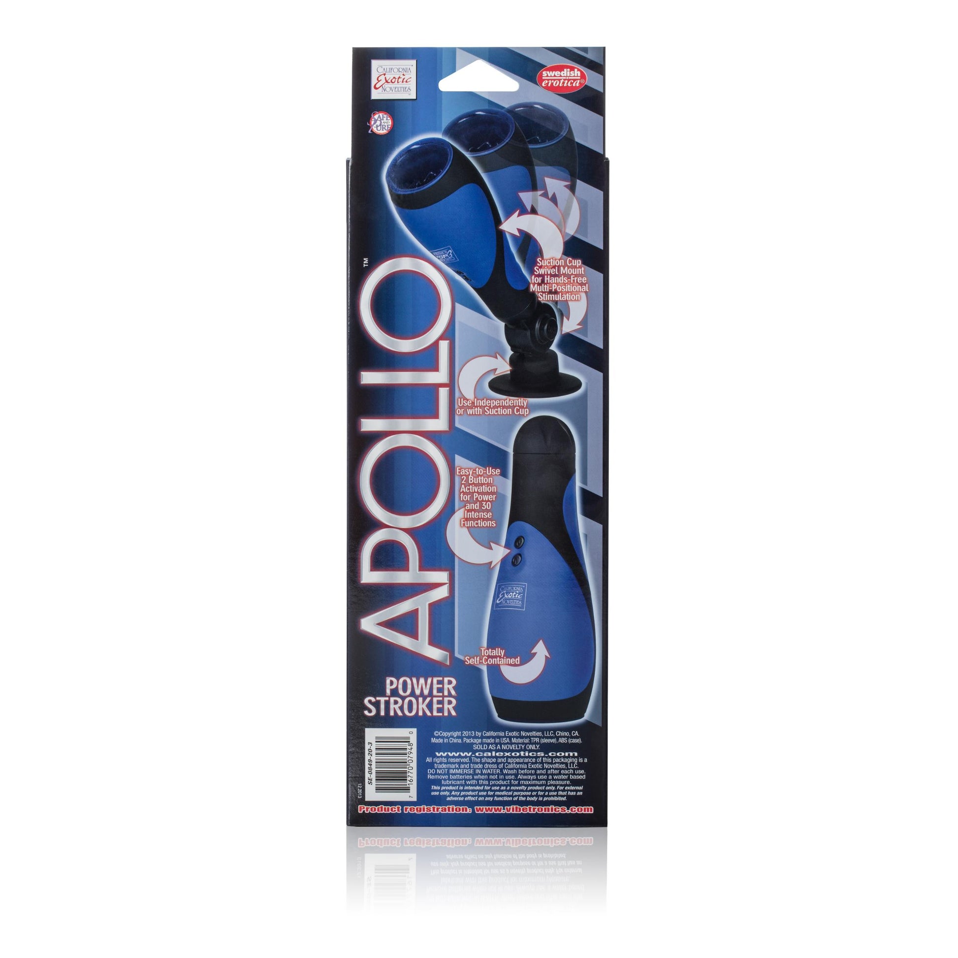 Apollo Power Strokers - Blue SE0849203 716770079480 from EdgingWarehouse.com where we sell the best male sex toys and fleshlight type strokers for masturbation, edging and gooning and other men's health and sexual wellness items.