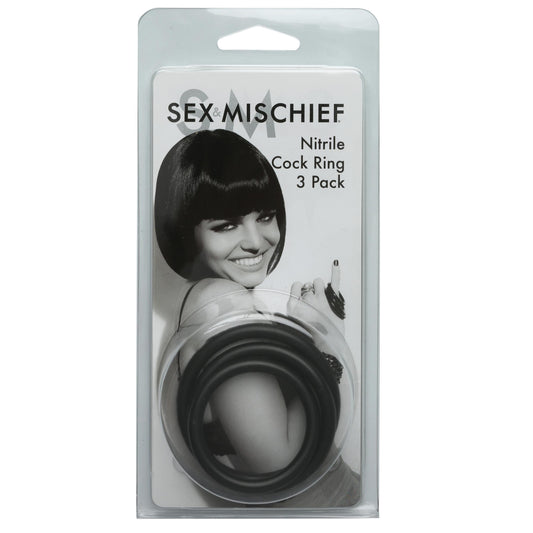 Sex and Mischief Nitrile Cock Rings 3 Pack | SS100-34