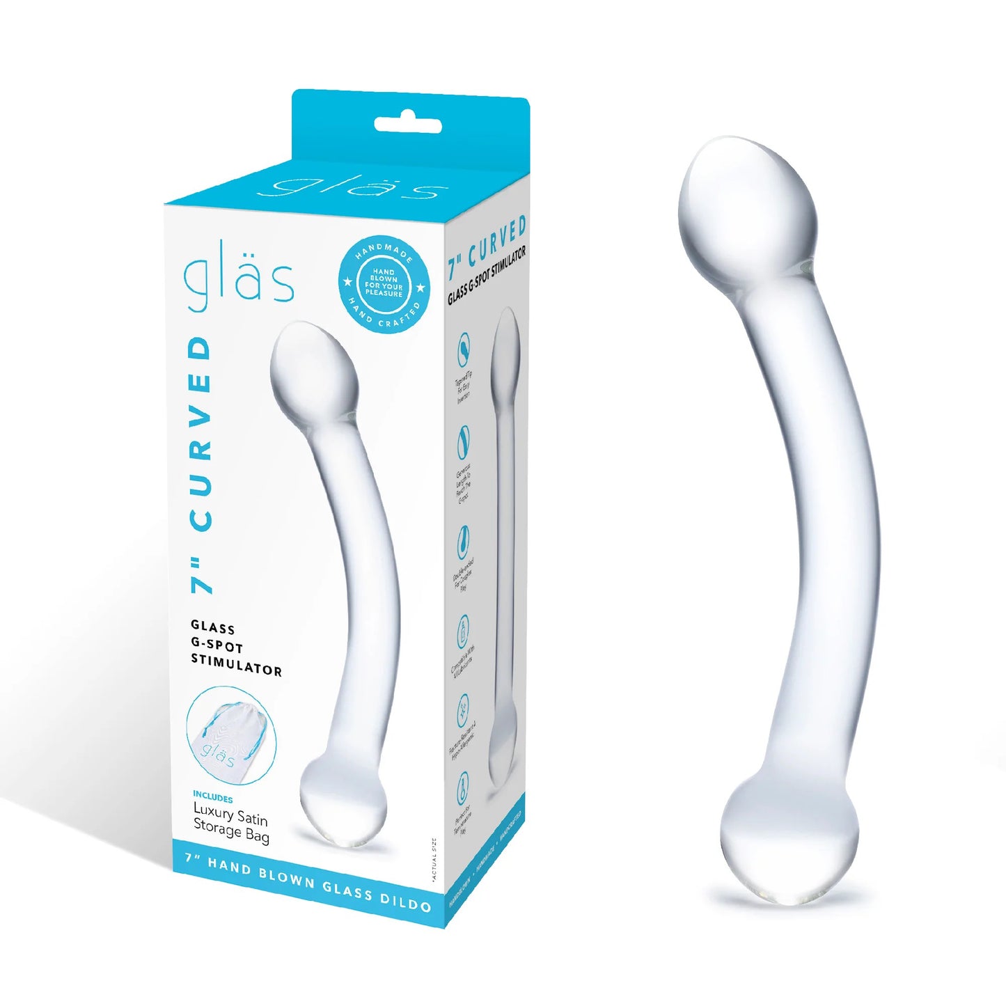 7 Inch Curved Glass G-Spot And Prostate Stimulator | GLAS-138