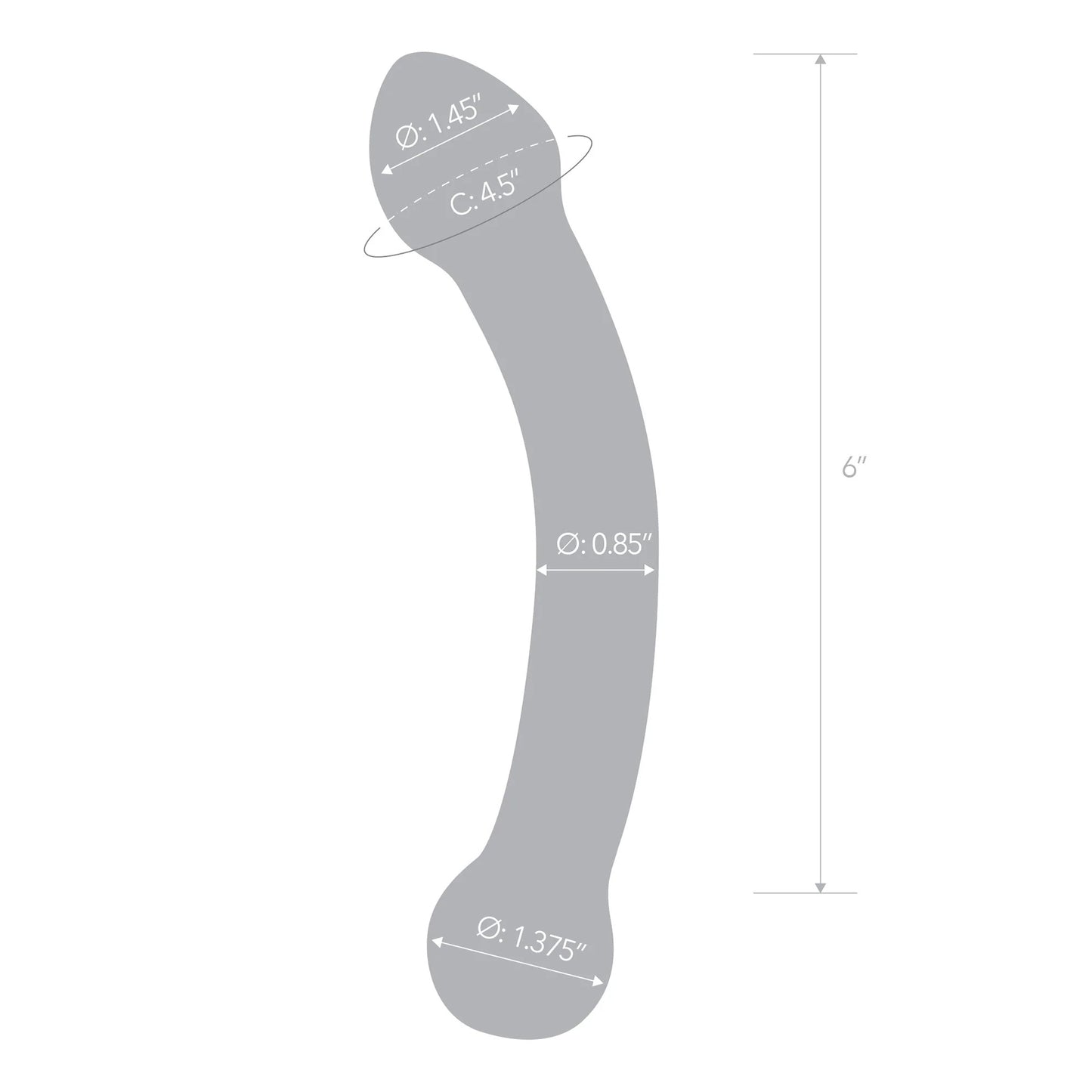 7 Inch Curved Glass G-Spot And Prostate Stimulator | GLAS-138