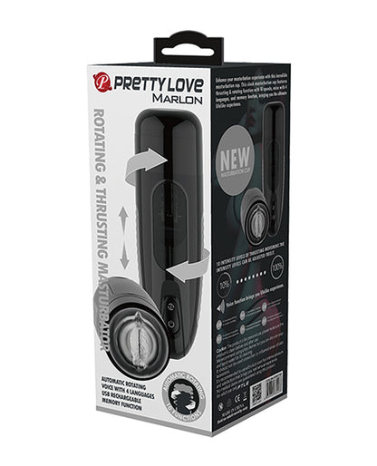 Pretty Love Marlon Thrusting & Rotating Masturbator - Black | ELBI-BM00900T60