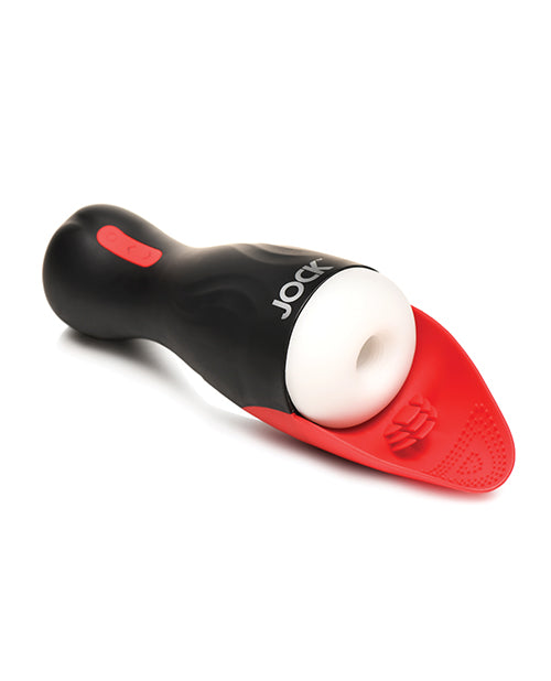 Curve Toys Jock Sucking & Vibrating Masturbator - Black/Red | ELCN-09-0957-01