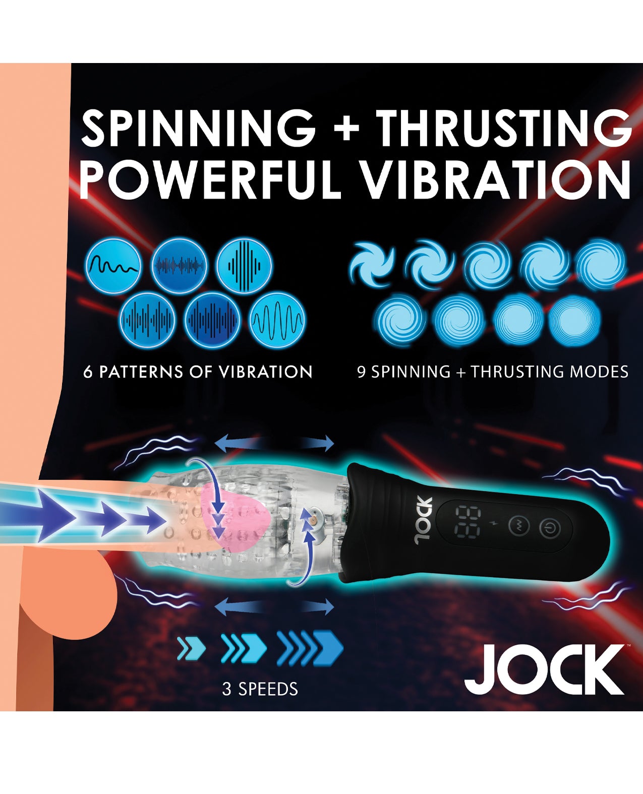 Curve Novelties Jock Spinning & Thrusting Masturbator | ELCN-09-0967-00