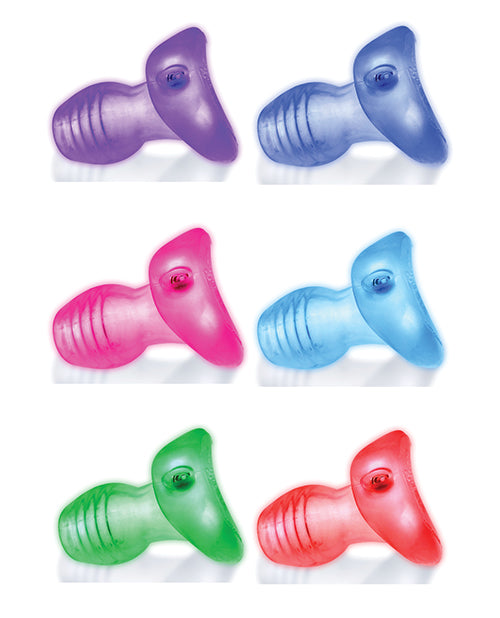 Oxballs Glowhole 2 Hollow Buttplug w/LED Insert Large - Clear | ELOX3044LG-CLR