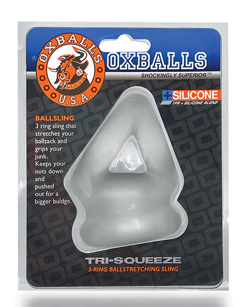 Oxballs Tri Squeeze Cocksling & Ballstretcher - Clear Ice | ELOXS3024-CLRIC