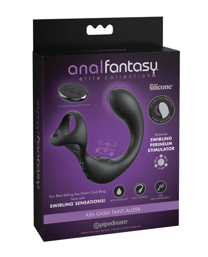 Anal Fantasy Elite Ass-Gasm Taint-Alizer P-Spot Vibrator - Black | ELPD4794-23